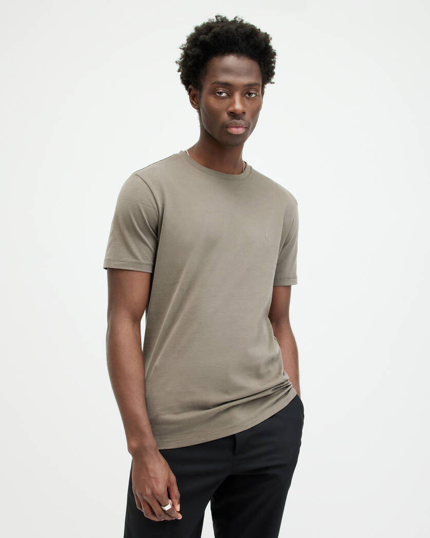 Brace Brushed Cotton T-Shirts 3 Pack GREEN/TAUPE/GREY | ALLSAINTS US