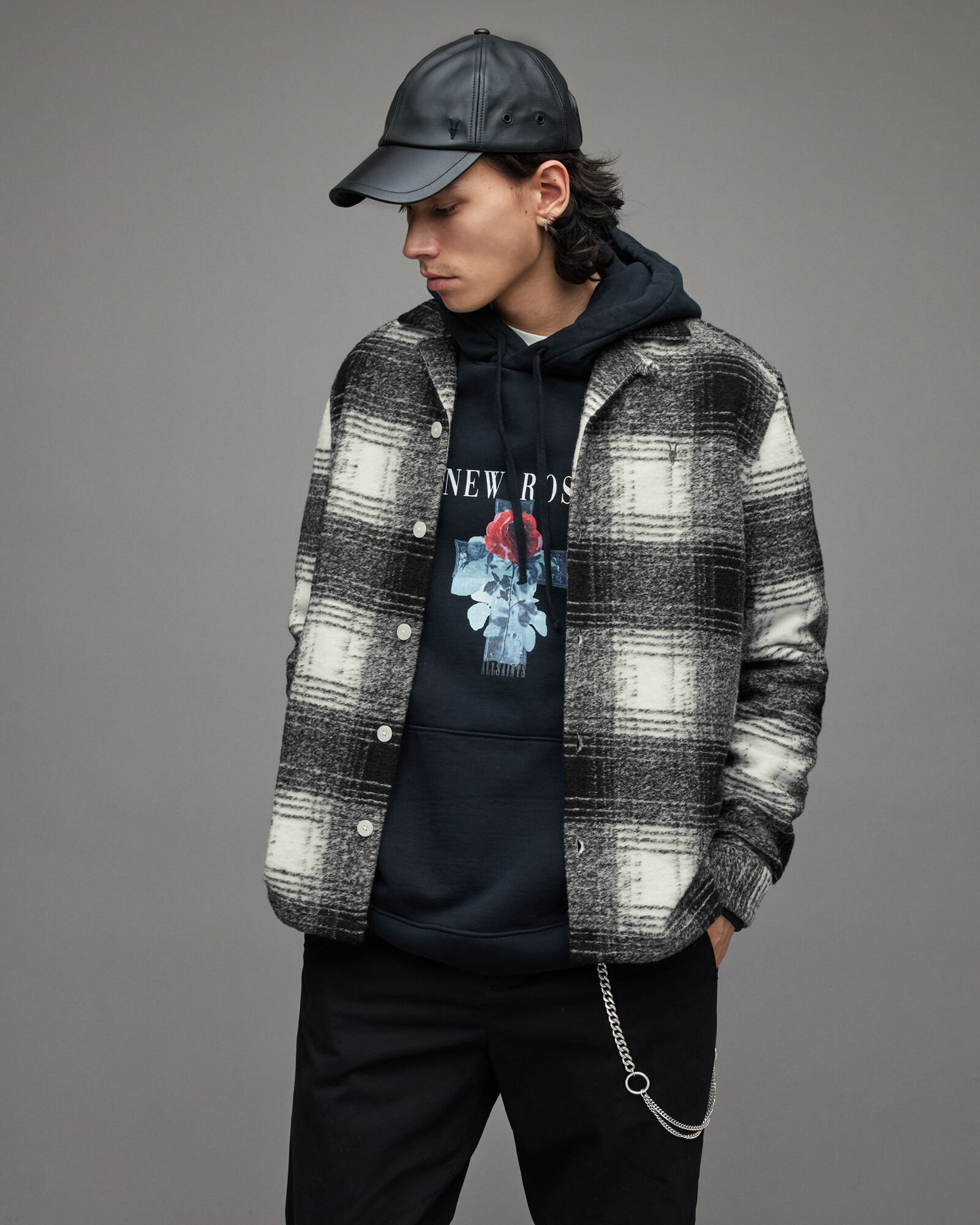 Tremont Checked Overshirt Ecru ALLSAINTS US