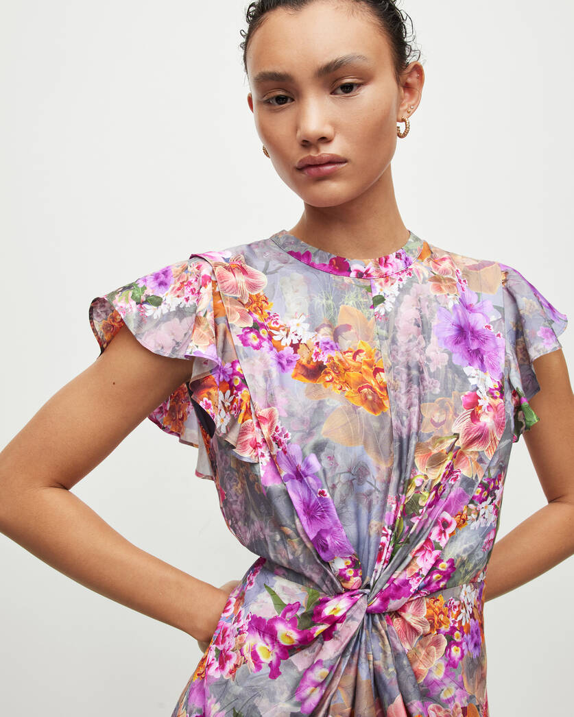 Jemille Lucia Silk Blend Mini Dress PEACE PINK | ALLSAINTS US