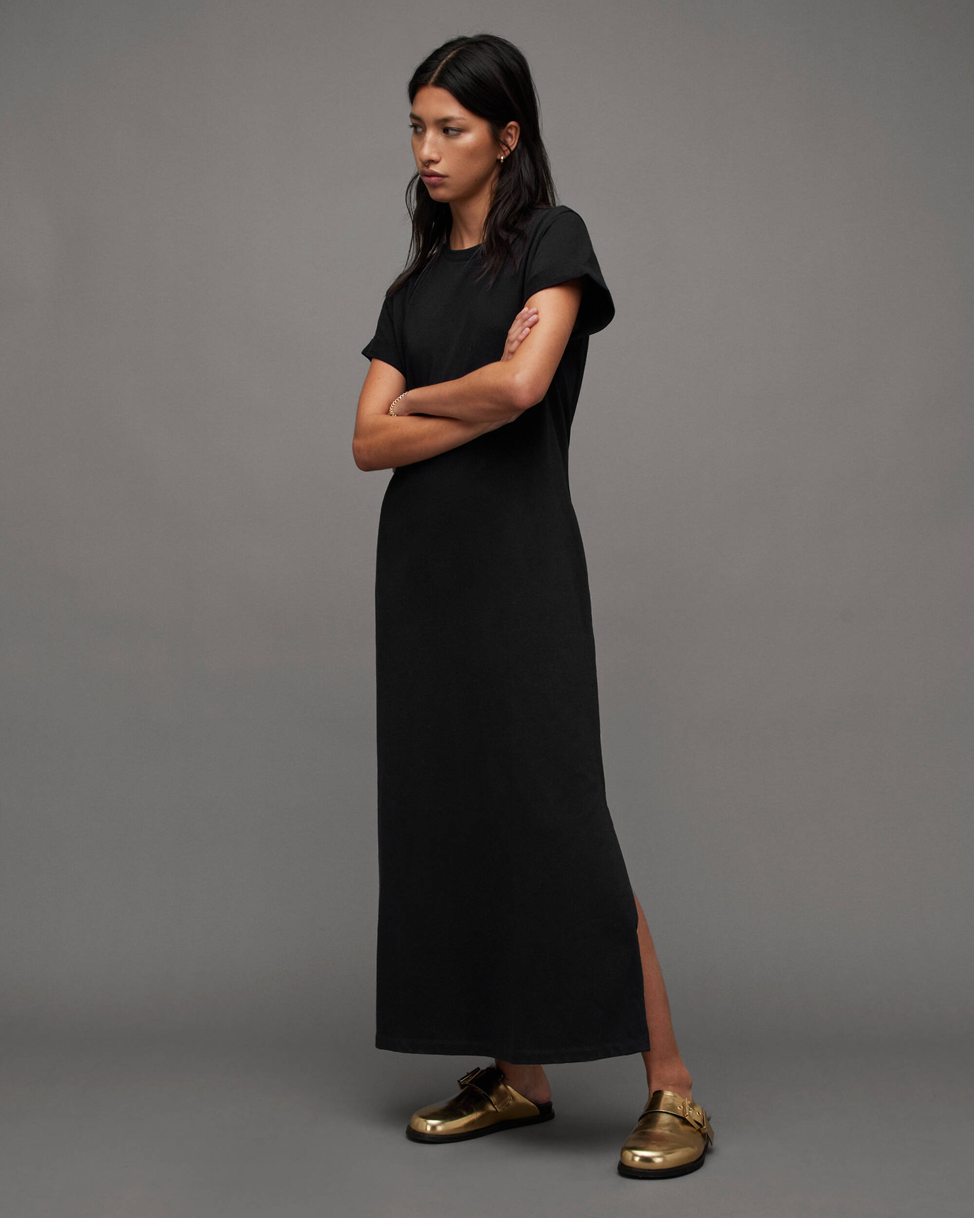 Anna Maxi Dress Black | ALLSAINTS US