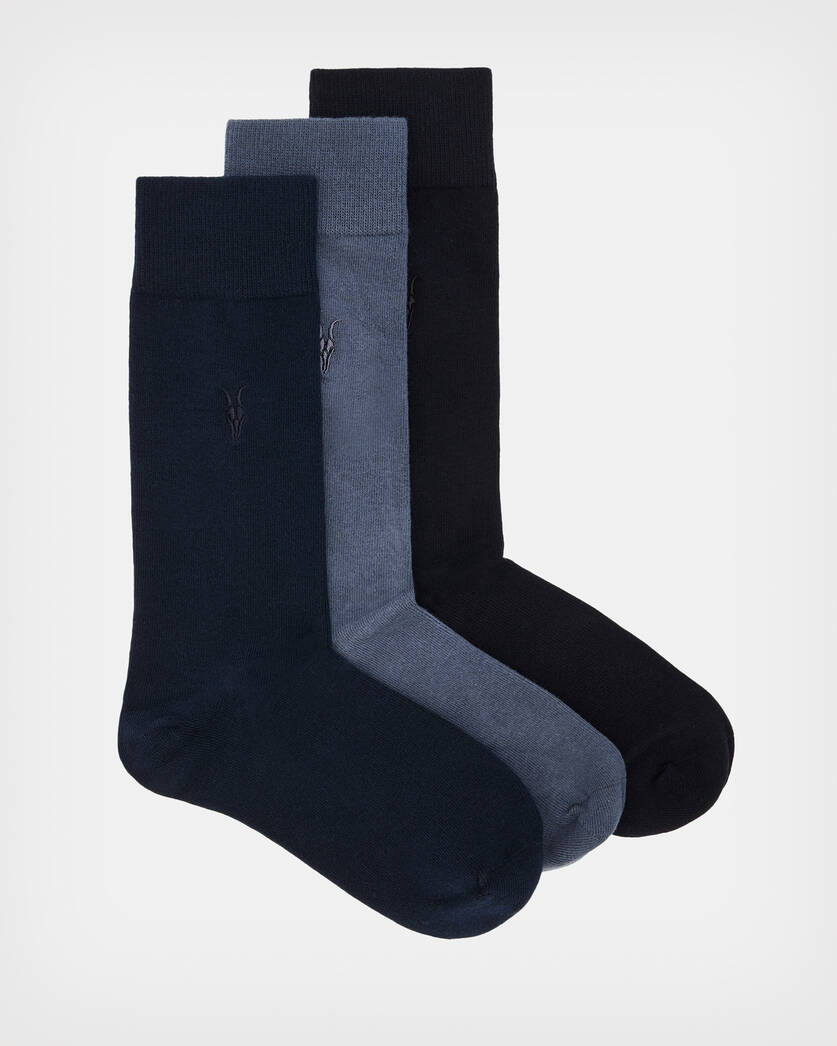 Adan Ramskull 3 Pack Socks DEEP BL/DULL BL/BK | ALLSAINTS US