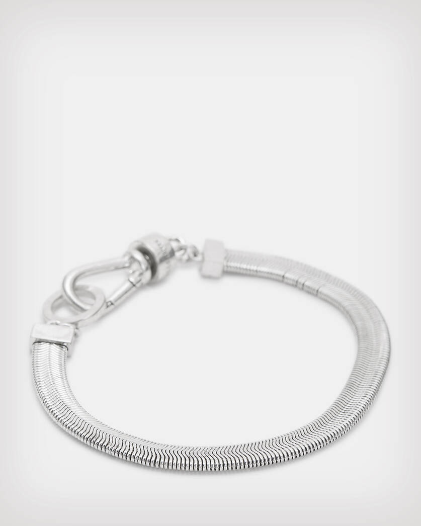 Flat Snake Silver Tone Bracelet  large image number 1