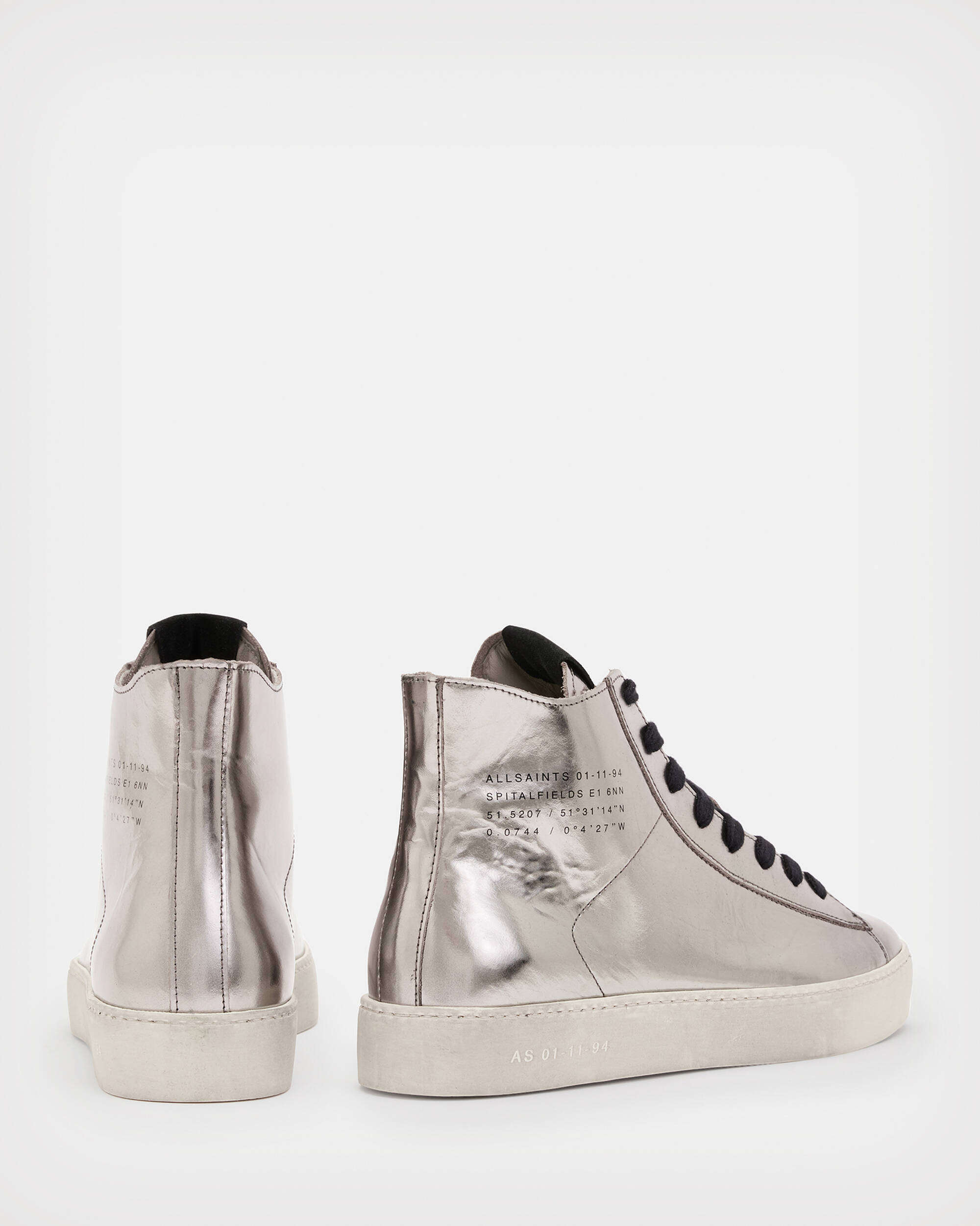 Tana Metallic Leather High Top Sneakers  large image number 6