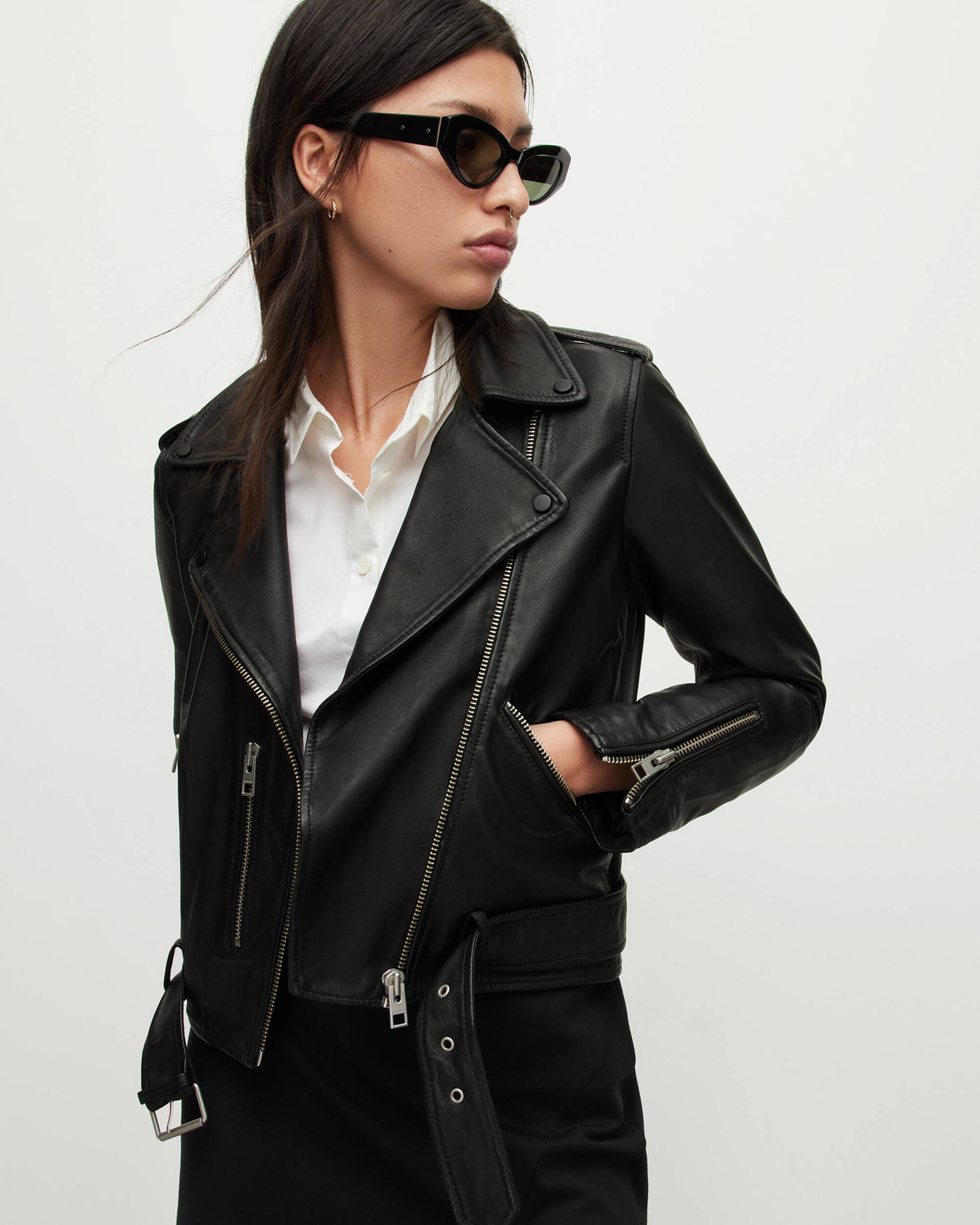 Balfern Leather Biker Jacket Black | ALLSAINTS US