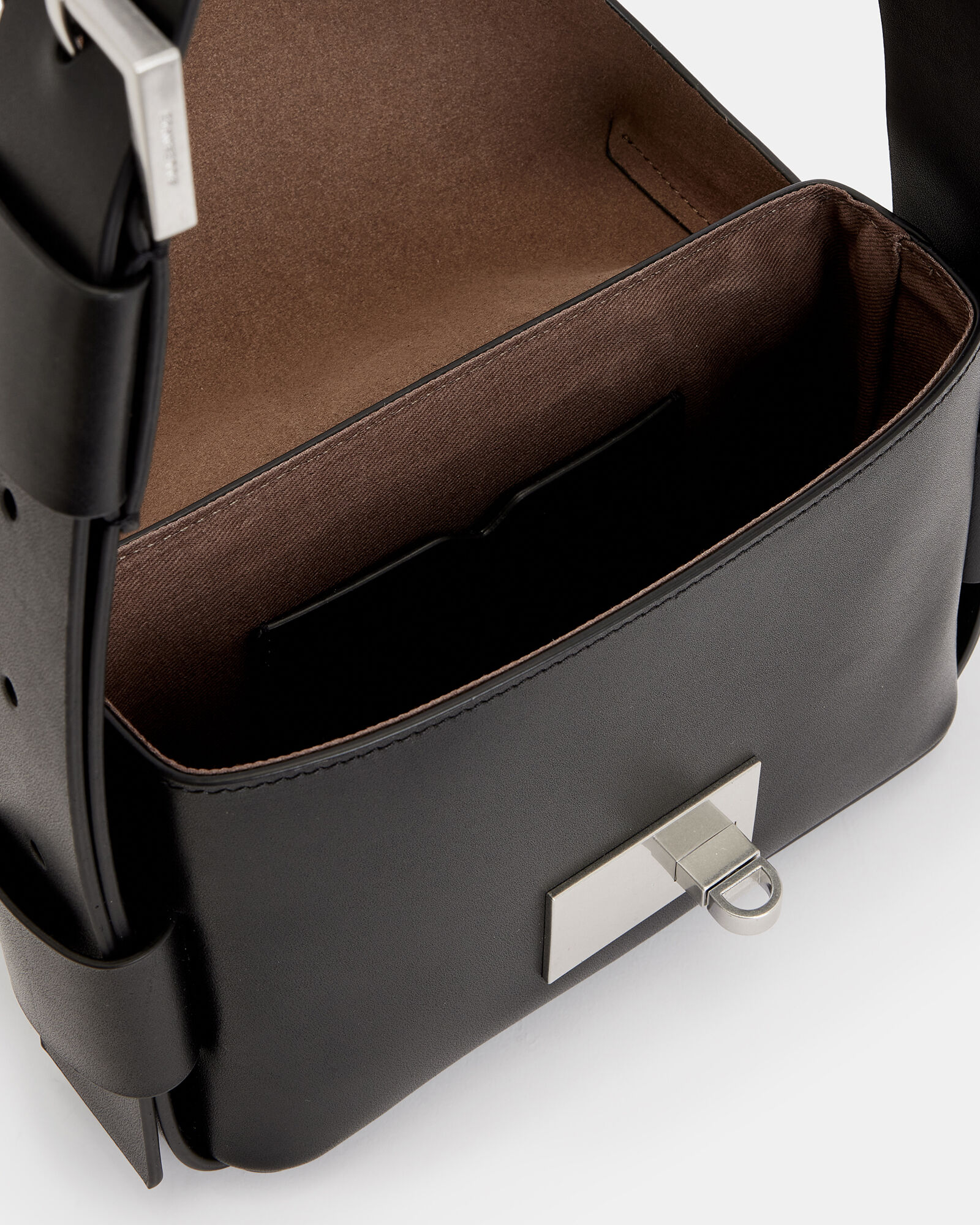 Frankie 3-In-1 Leather Crossbody Bag Black/Silver | ALLSAINTS US