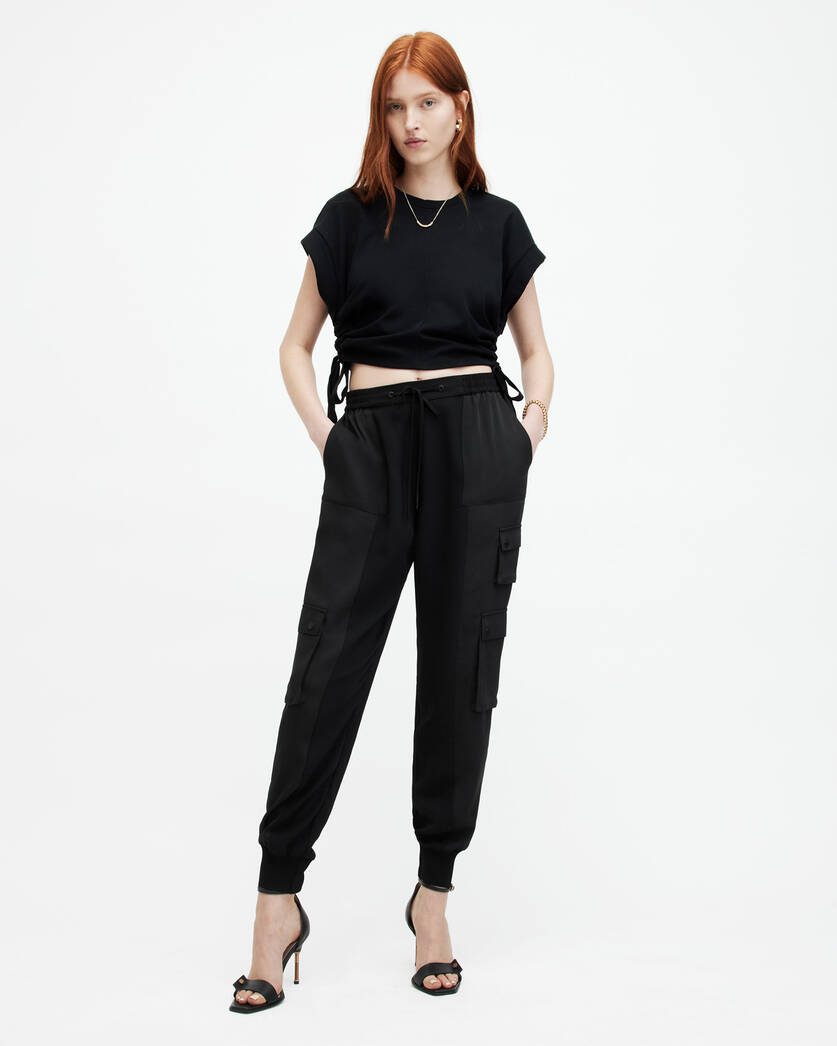 Venus Relaxed Tapered Utility Pants Black