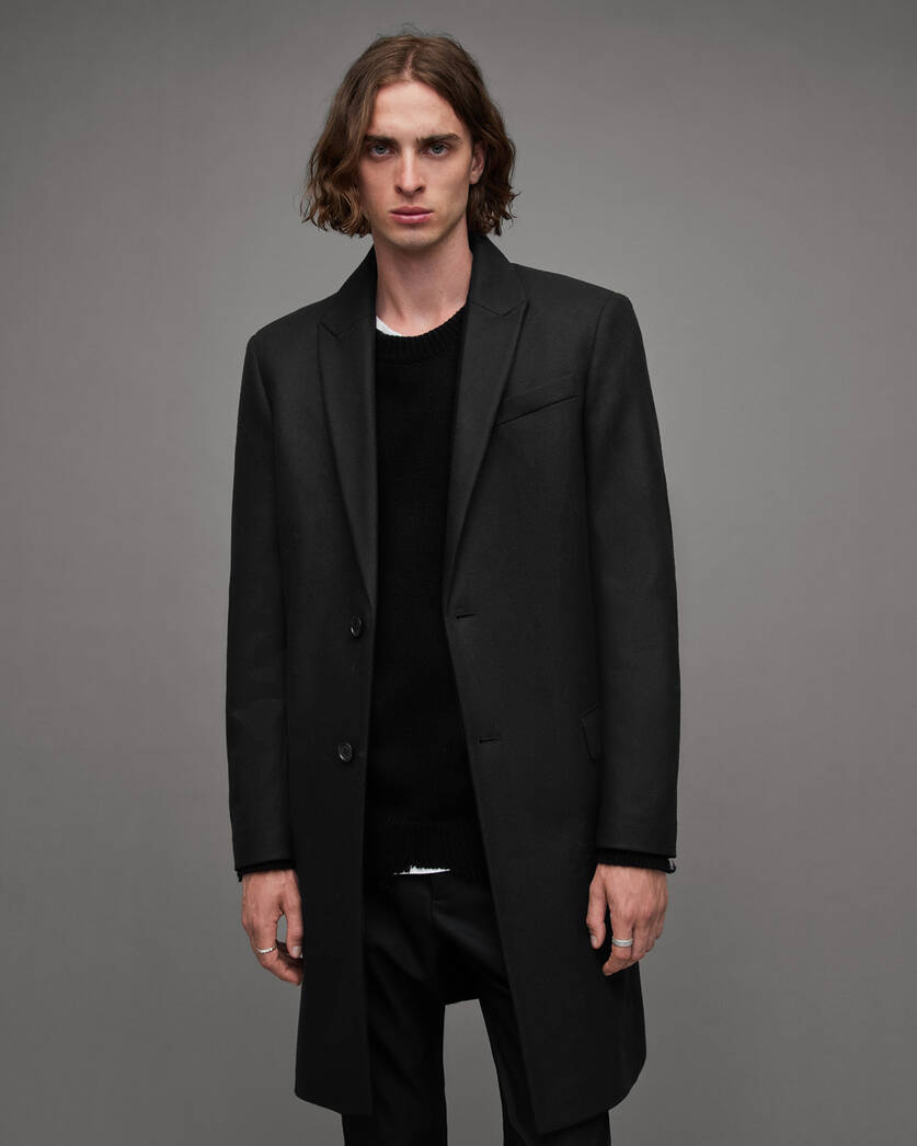 Jemison Wool Cashmere Blend Coat Black | ALLSAINTS US