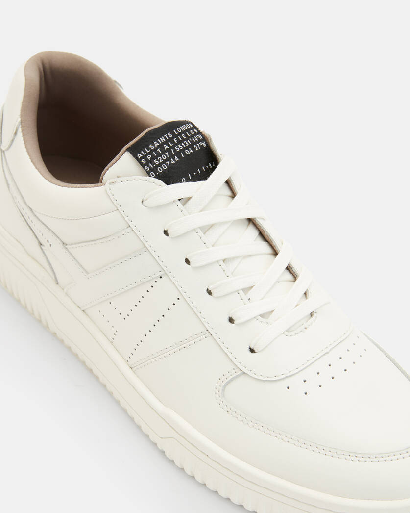 Low-Top Lace-Up Flag Trainers, White