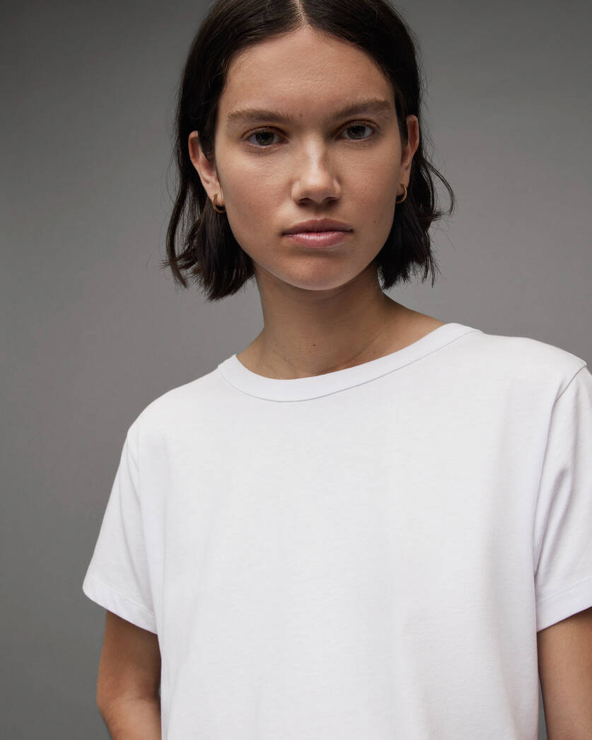 Lee Lace Hem Relaxed T-Shirt Optic White | ALLSAINTS US | T-Shirts