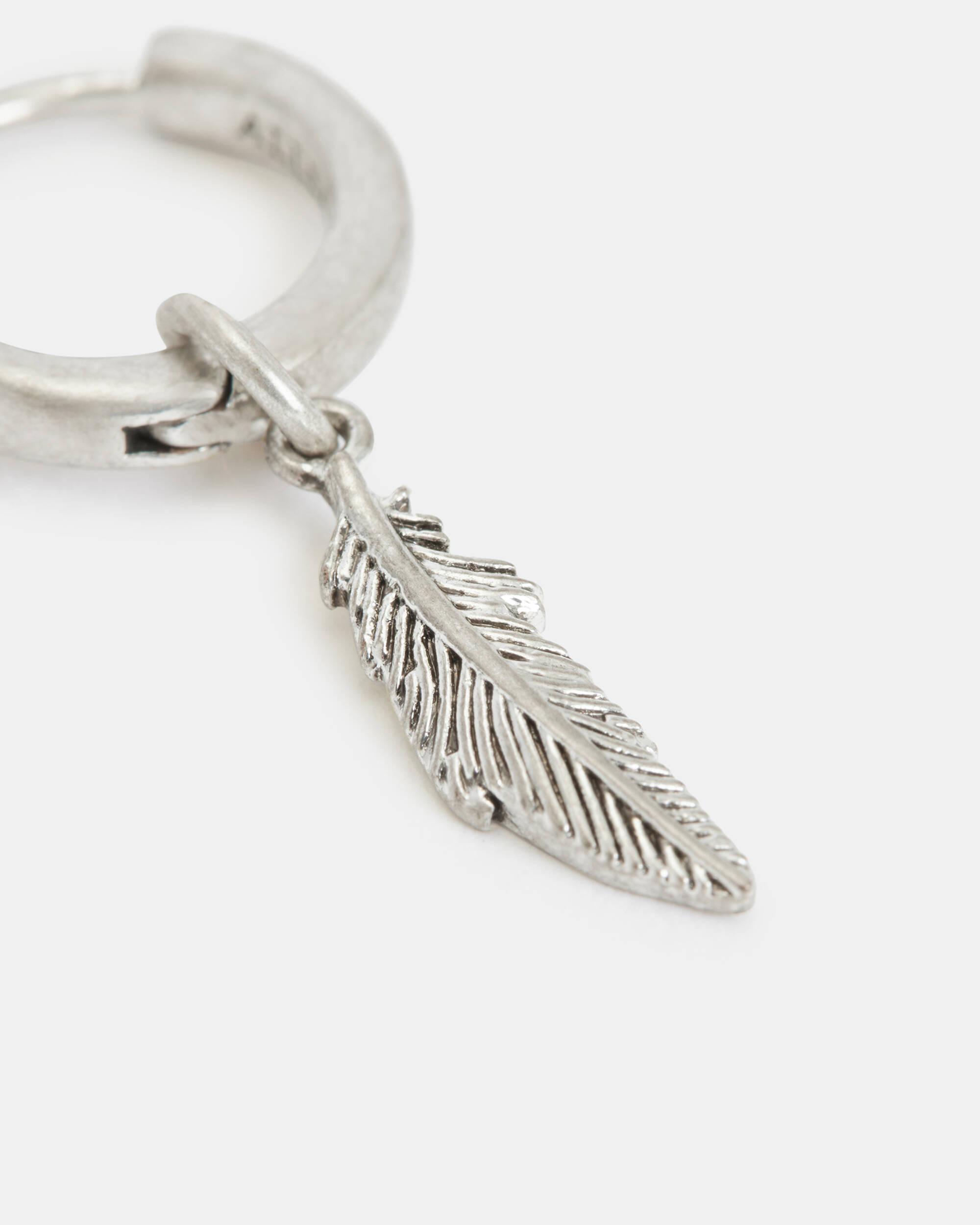 Feather Sterling Silver Hoop Earring  large image number 3