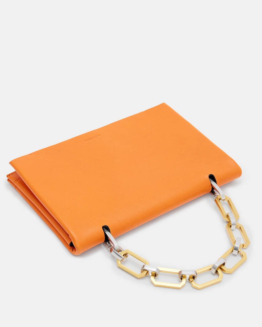 Yua Leather Removable Chain Clutch Bag  large image number 7