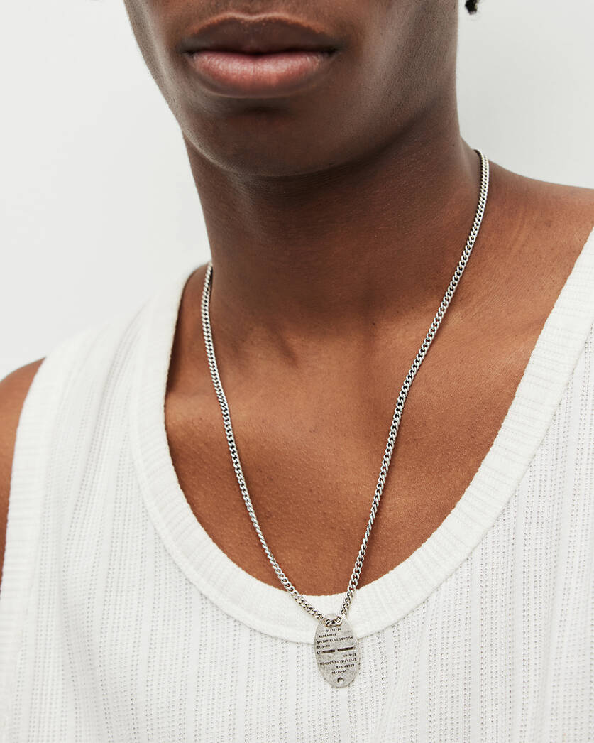 Men's Sterling Silver Dog Tag Necklace