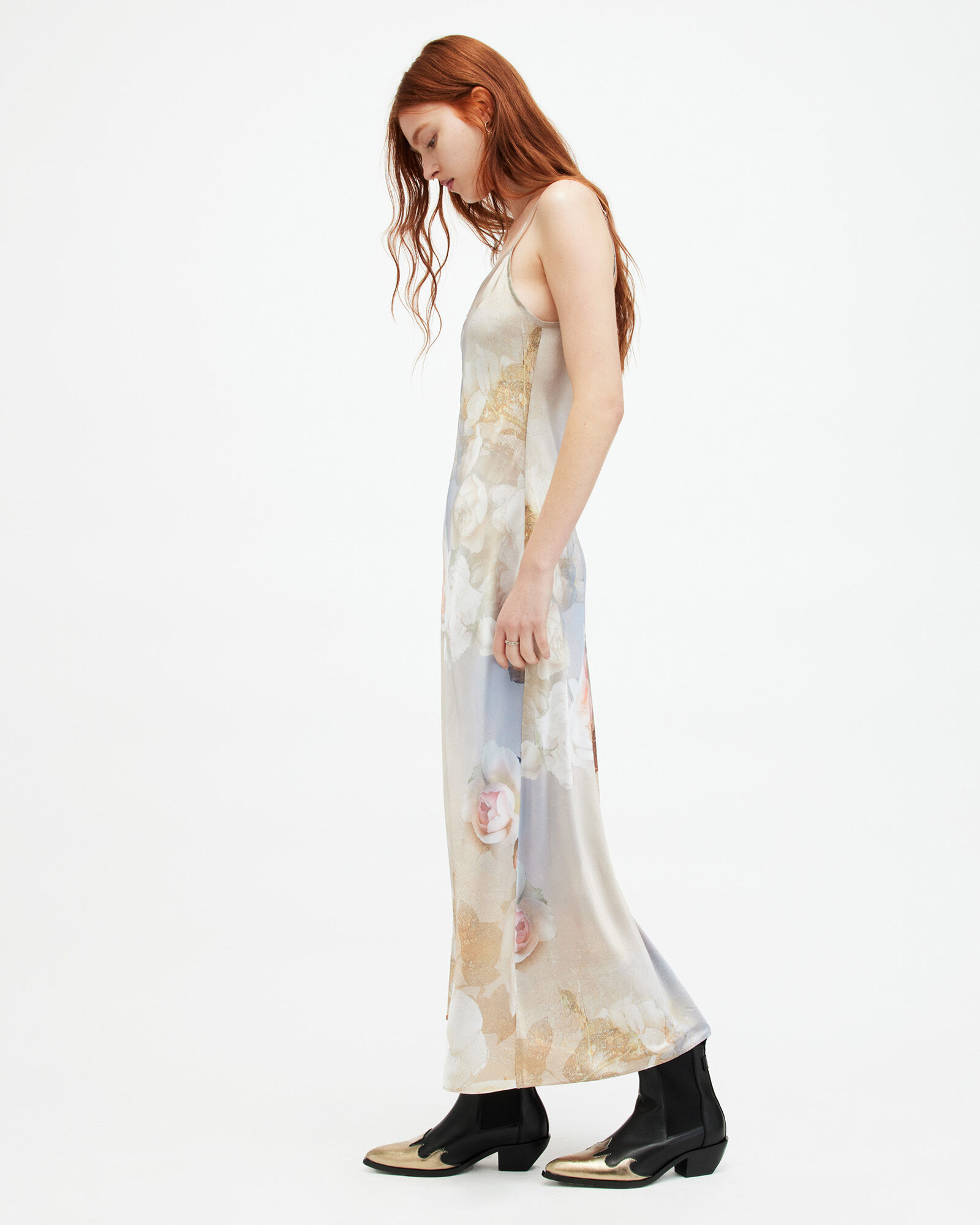 Bryony Rosalia Floral Midi Slip Dress SUNRISE BLUE ALLSAINTS US