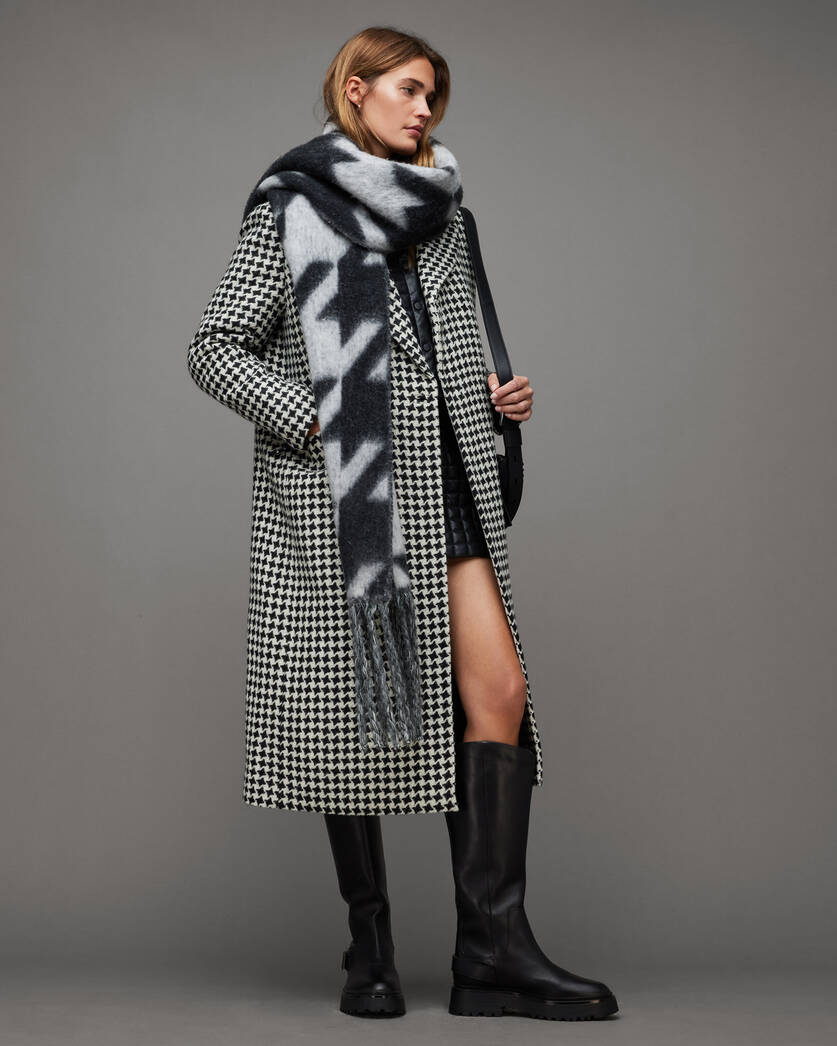 Alexis Star Checked Jacquard Wool Coat  large image number 4
