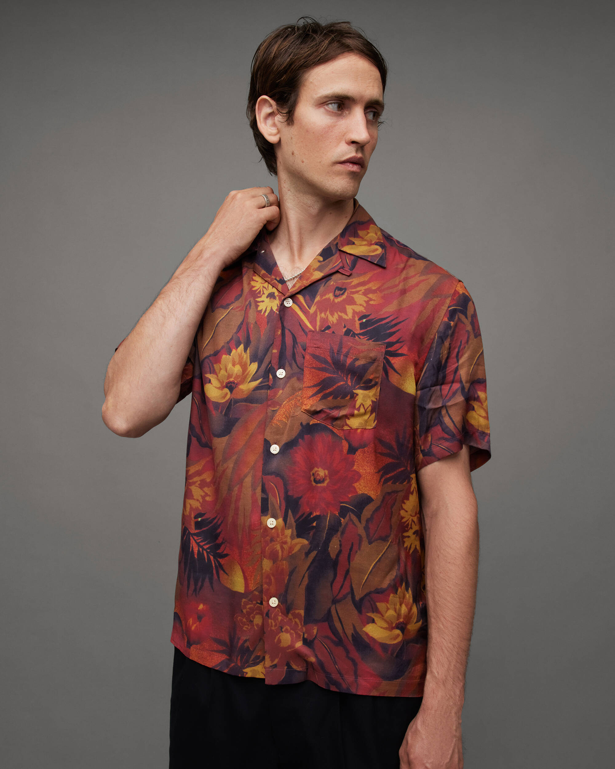 Gozo Tropical Print Relaxed Fit Shirt  large image number 1