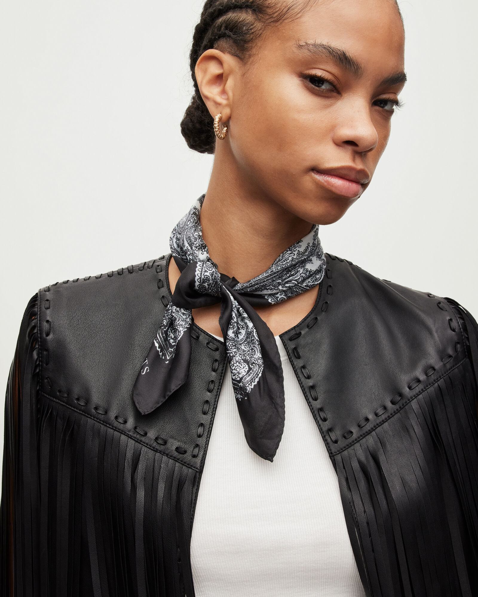 Rafaela Silk Bandana Black ALLSAINTS US