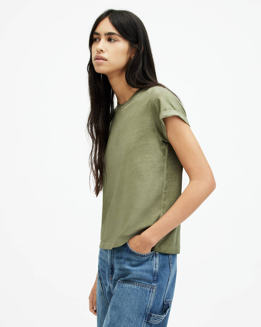 Anna Crew Neck Short Sleeve T-Shirt GRASS GREEN | ALLSAINTS US