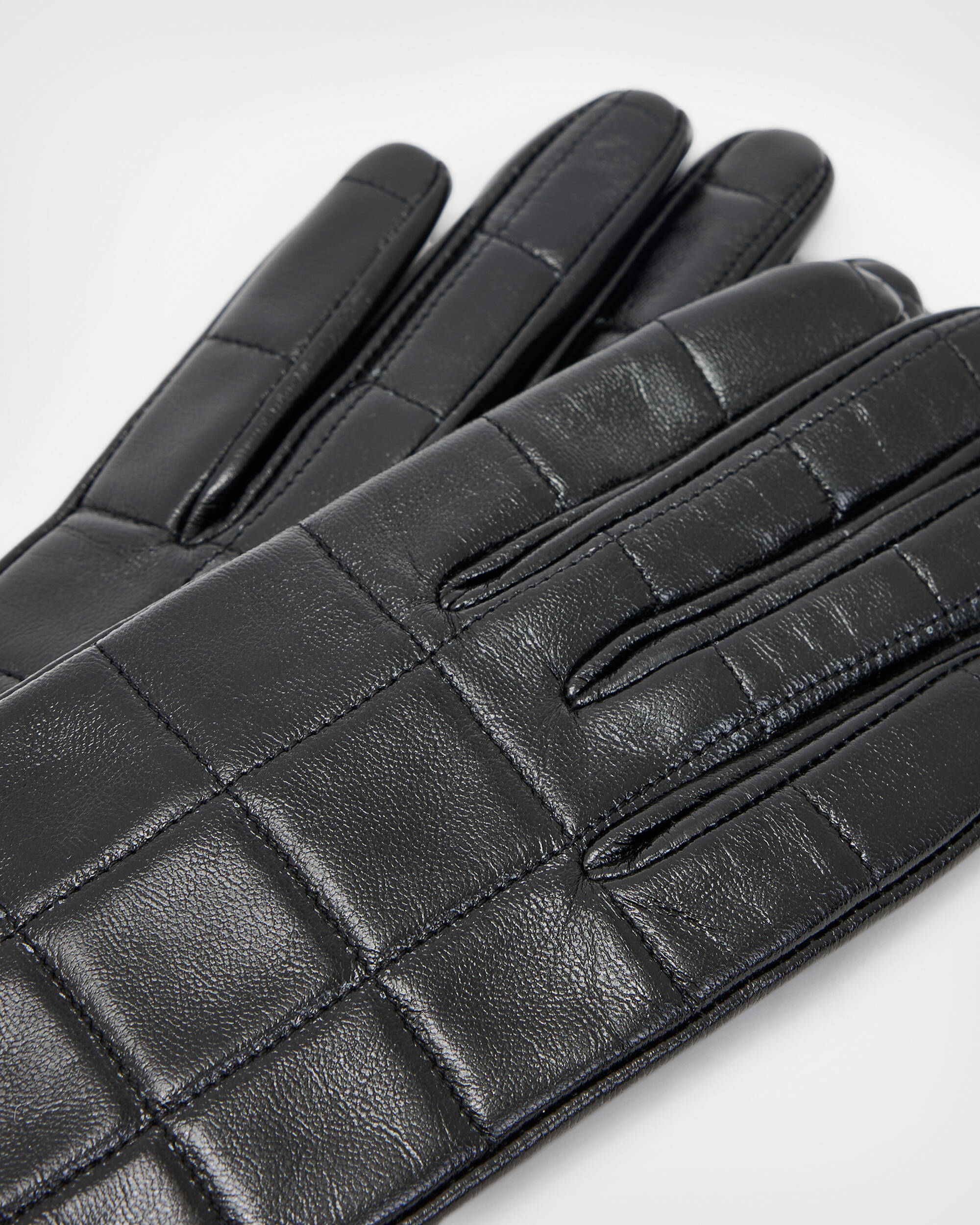 Andra Leather Gloves SHINY BLACK | ALLSAINTS US