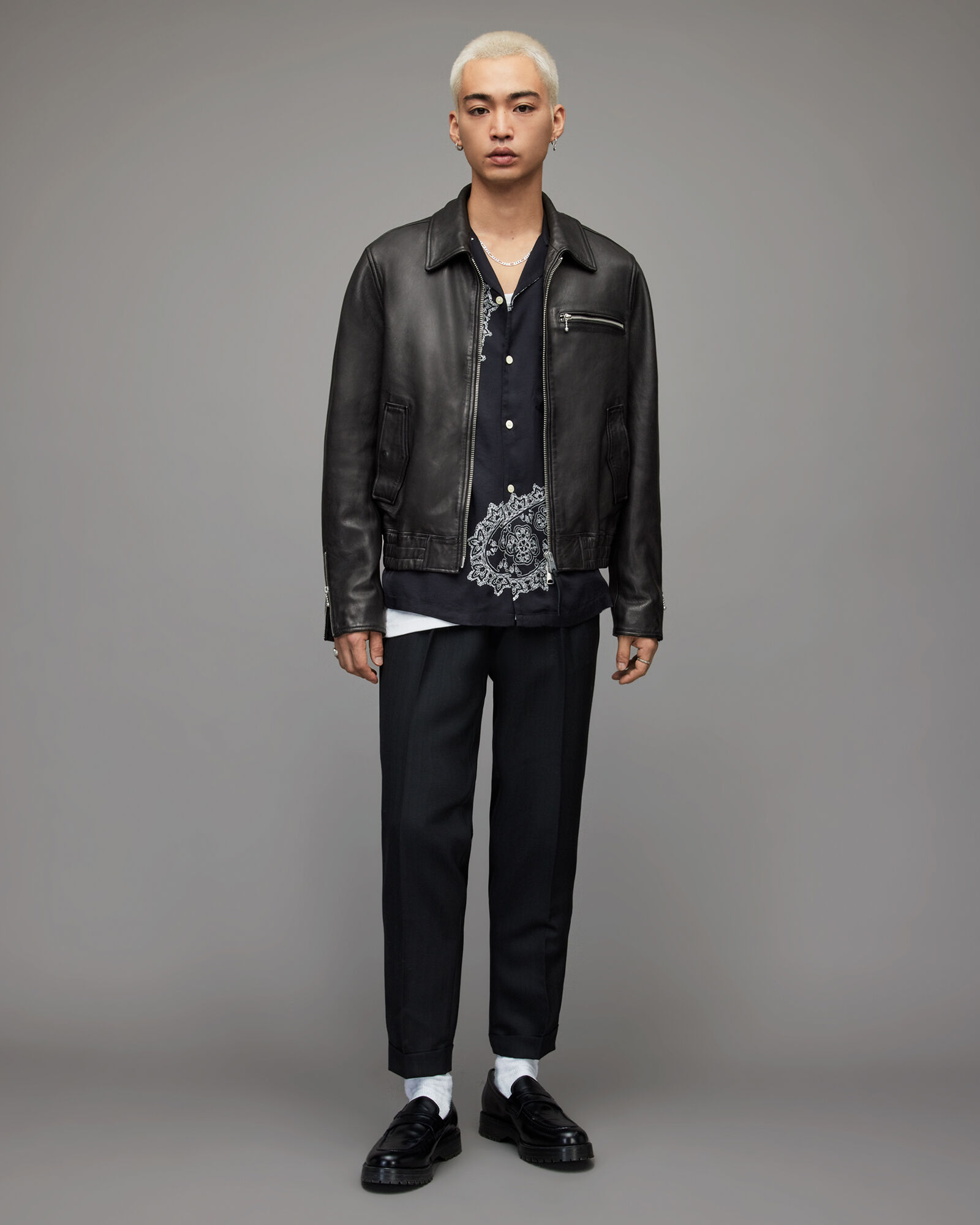 Gino Leather Jacket Black | ALLSAINTS US