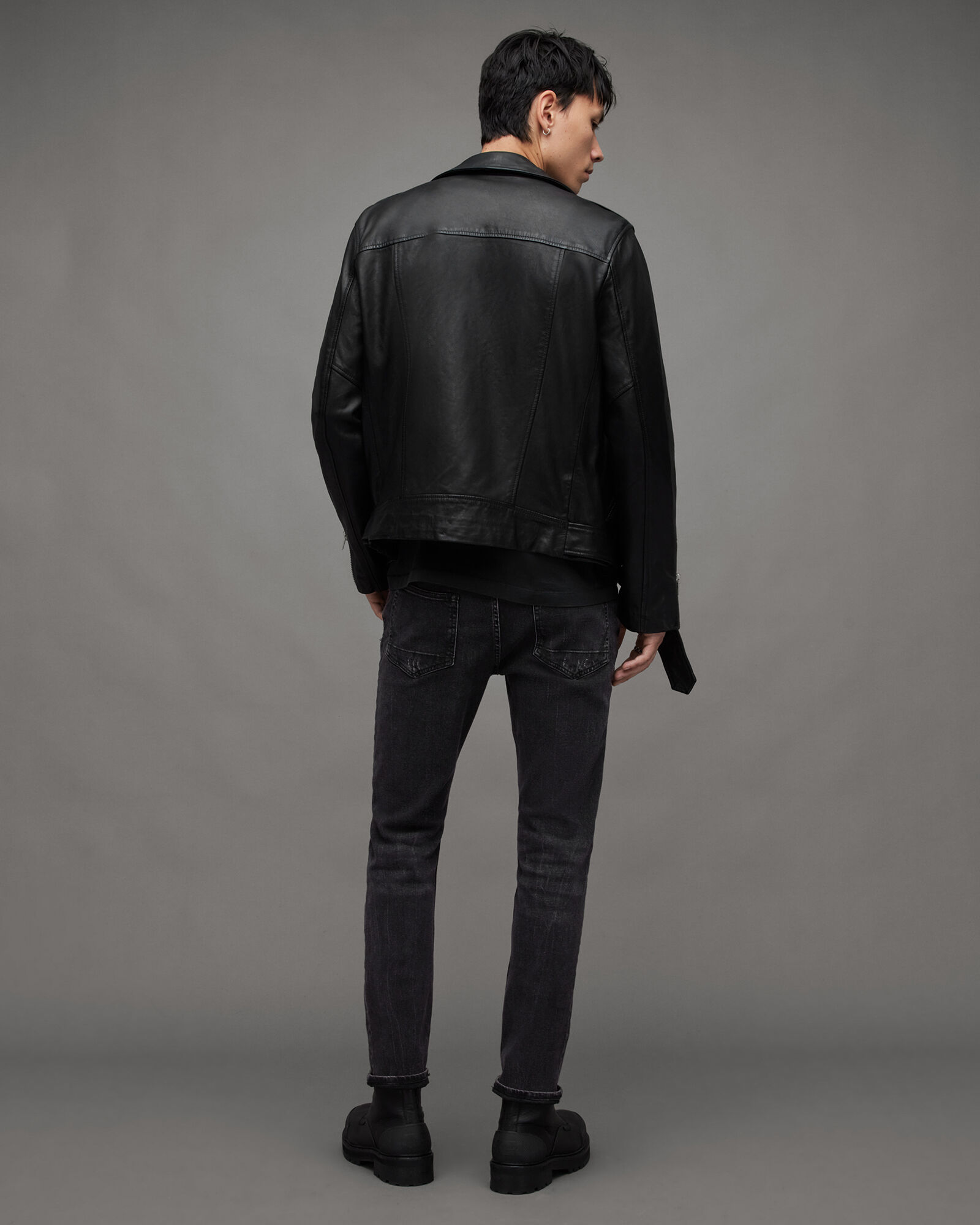 Rex Slim Fit Soft Stretch Denim Jeans Washed Black | ALLSAINTS US