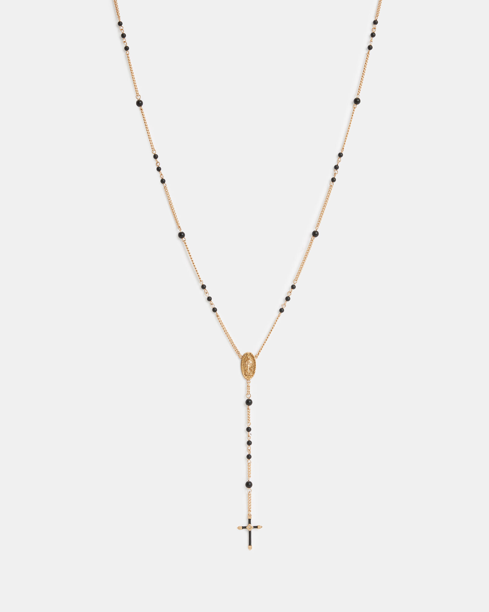 Black Onyx Beads with Steel Cross Pendant Necklace NKRA620BK | Ken Walker  Jewelers | Gig Harbor, WA