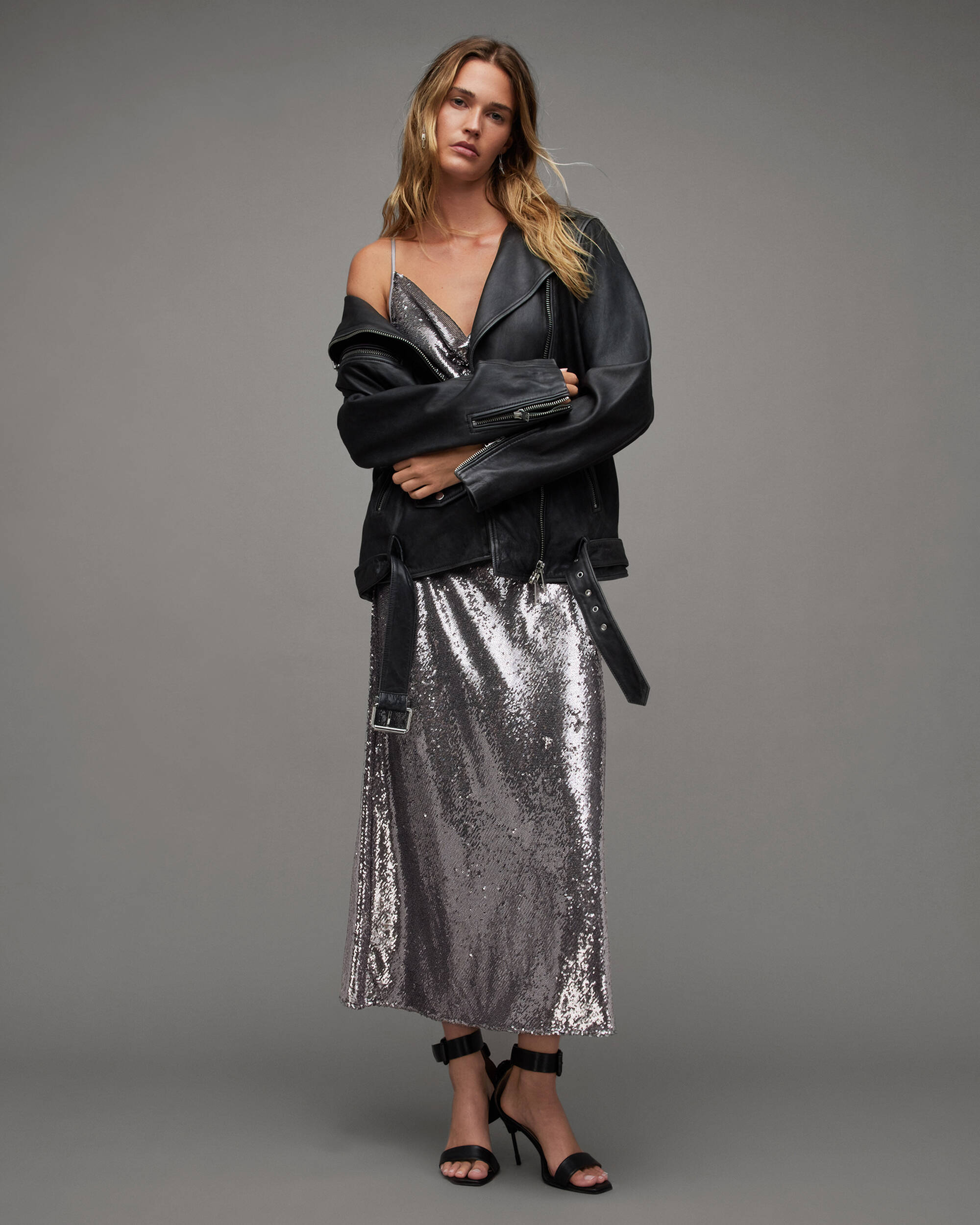 Hadley Cowl Neck Sequin Midi Slip Dress  large image number 4