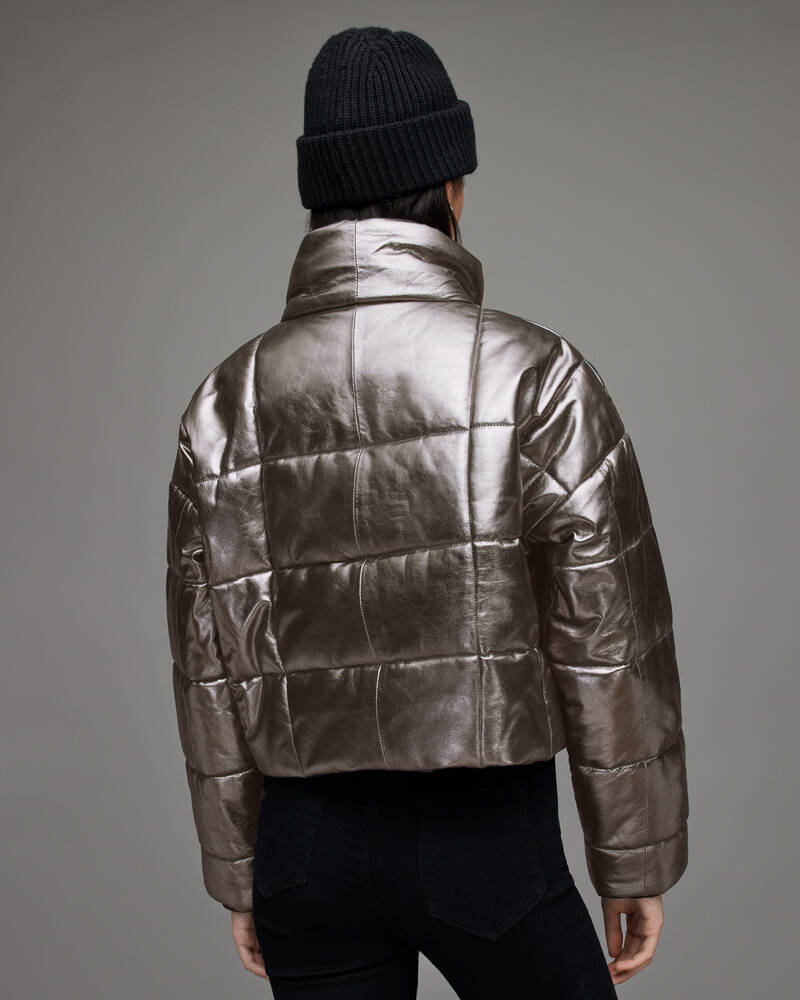 Petra Metallic Leather Puffer Jacket  large image number 7