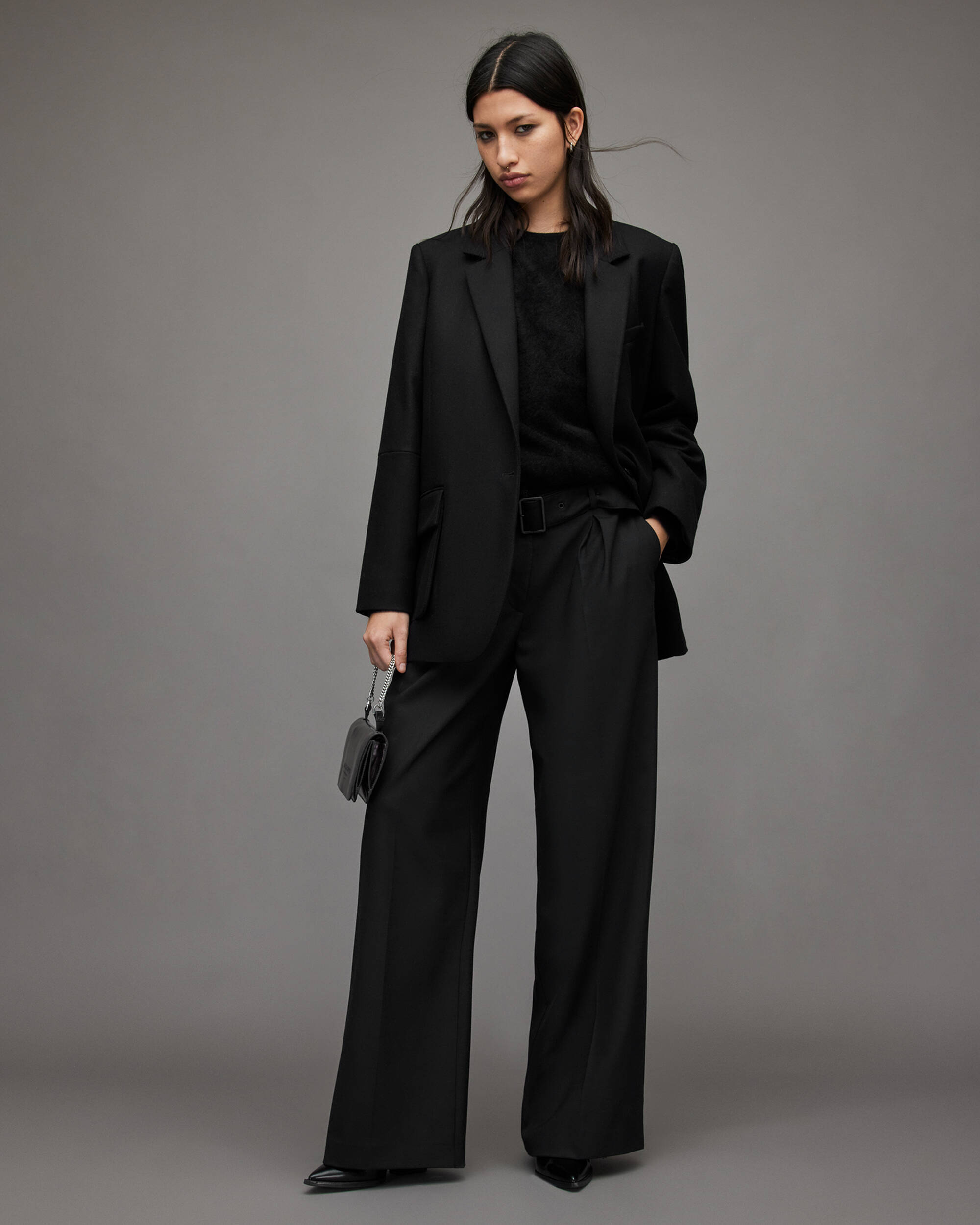 Jessa Wool Blend Blazer Jacket Black | ALLSAINTS US