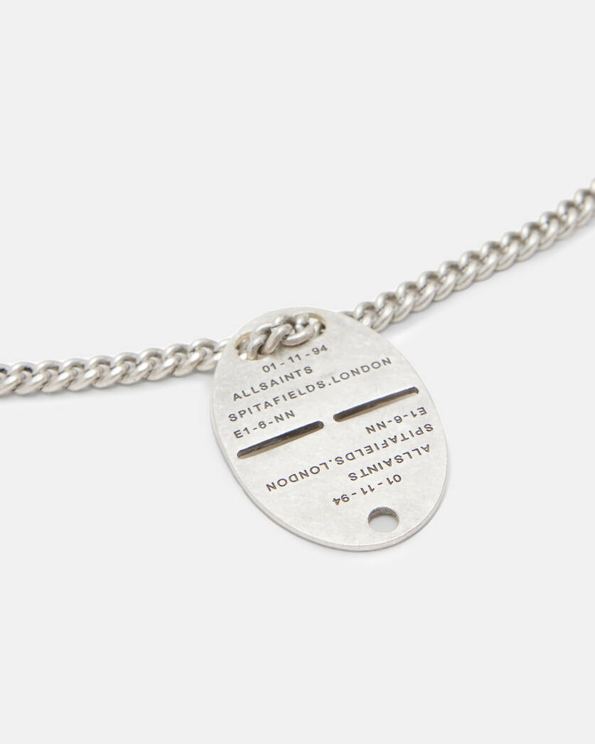 Austin Dog Tag Necklace Silver