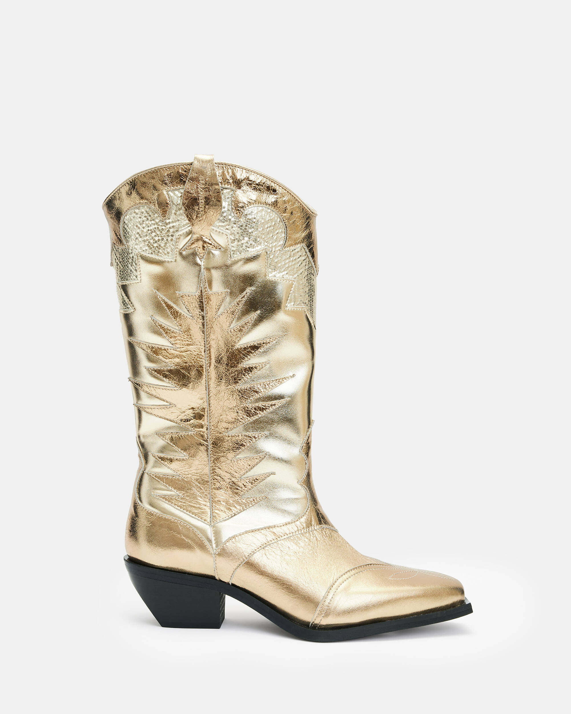 Dixie Leather Metallic Boots