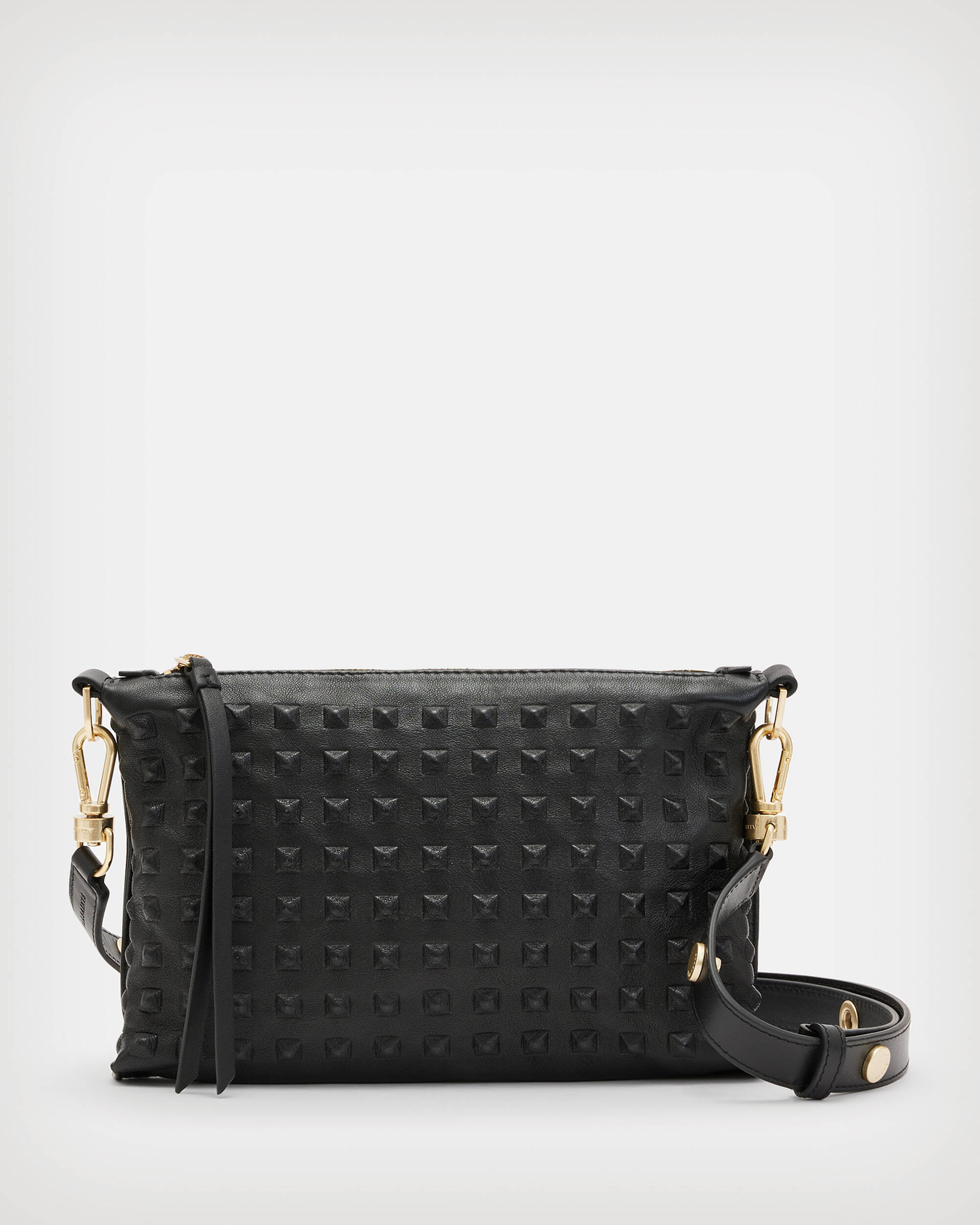 Eve Studded Leather Crossbody Bag Black | ALLSAINTS US