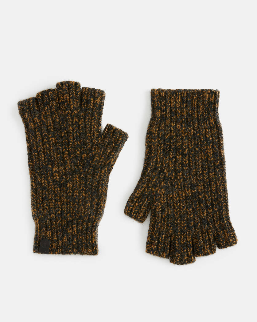 Clay Marl Fingerless BLACK MARL Gloves US | CINDER ALLSAINTS