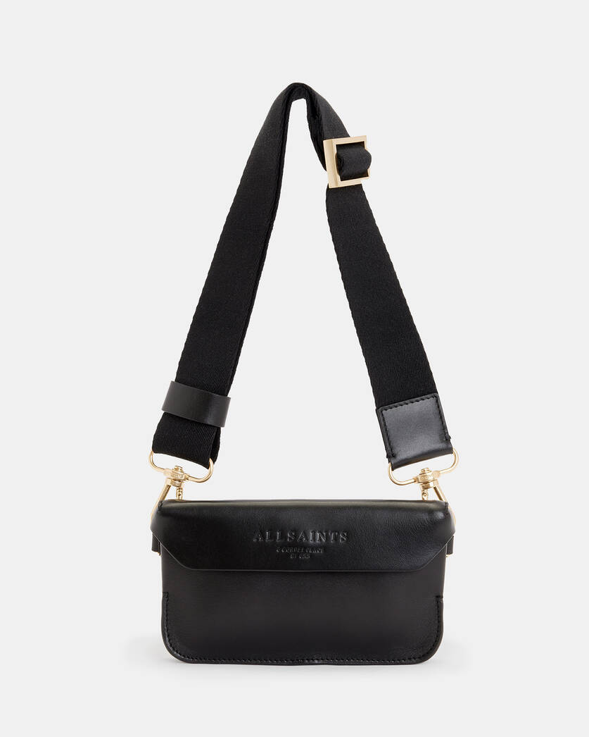 Zoe Leather Crossbody Bag Black