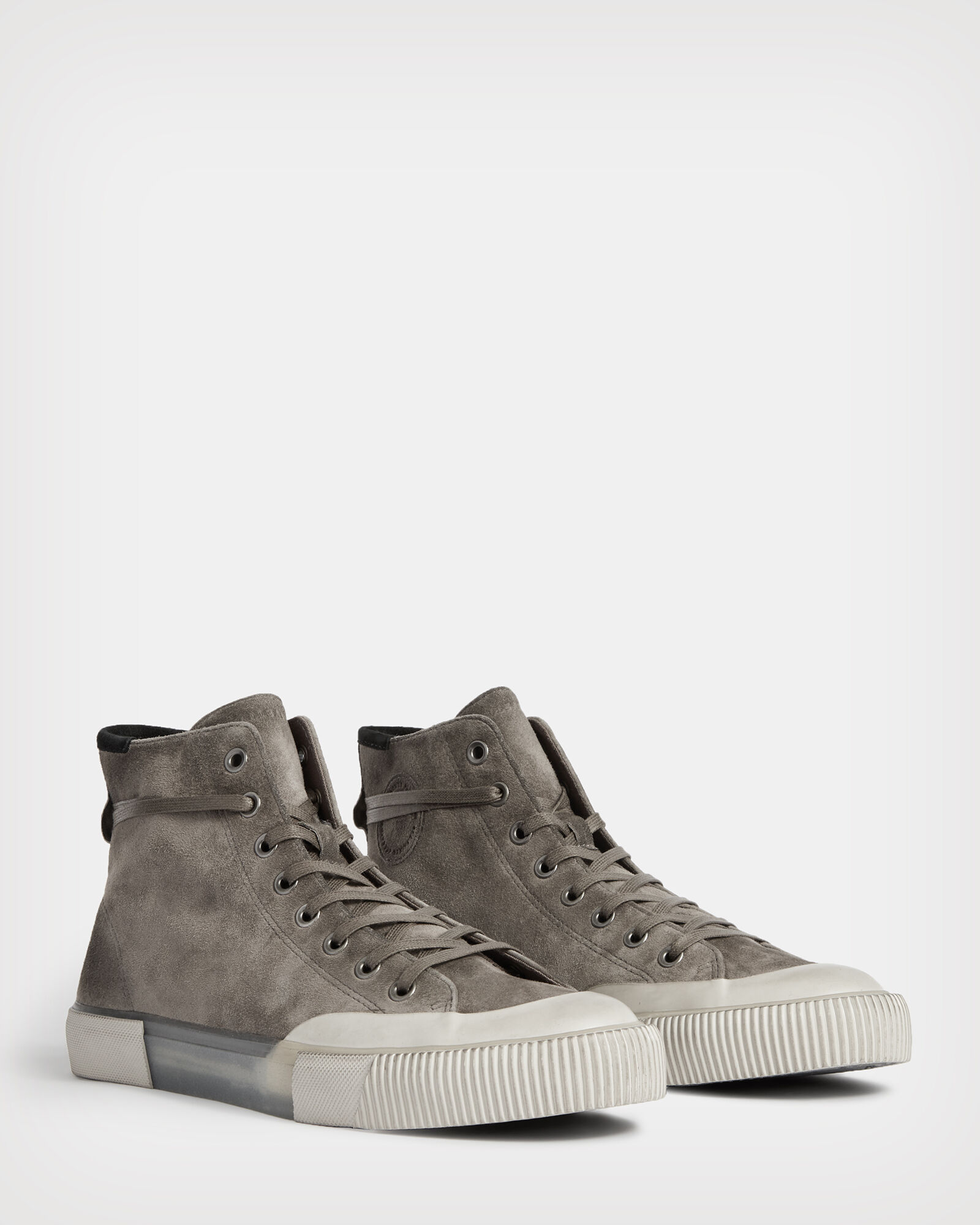 Dumont High Top Suede Sneakers Slate Grey | ALLSAINTS US