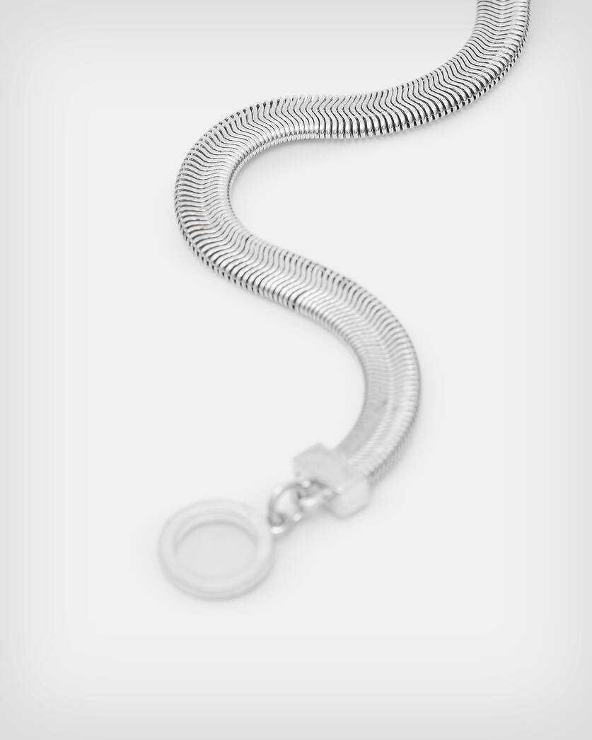 Flat Snake Silver Tone Bracelet  large image number 2