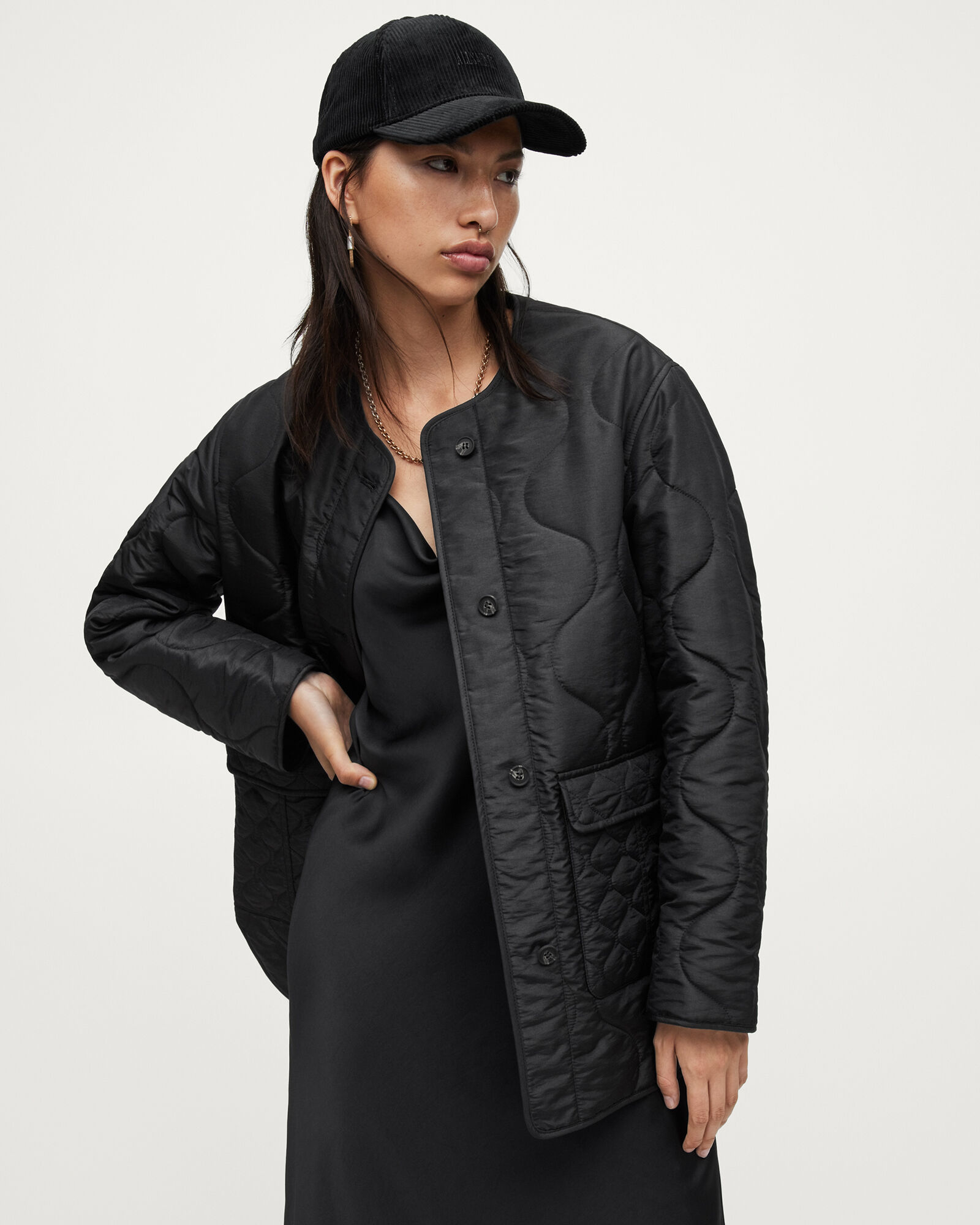 Foxi Liner Jacket Black ALLSAINTS US