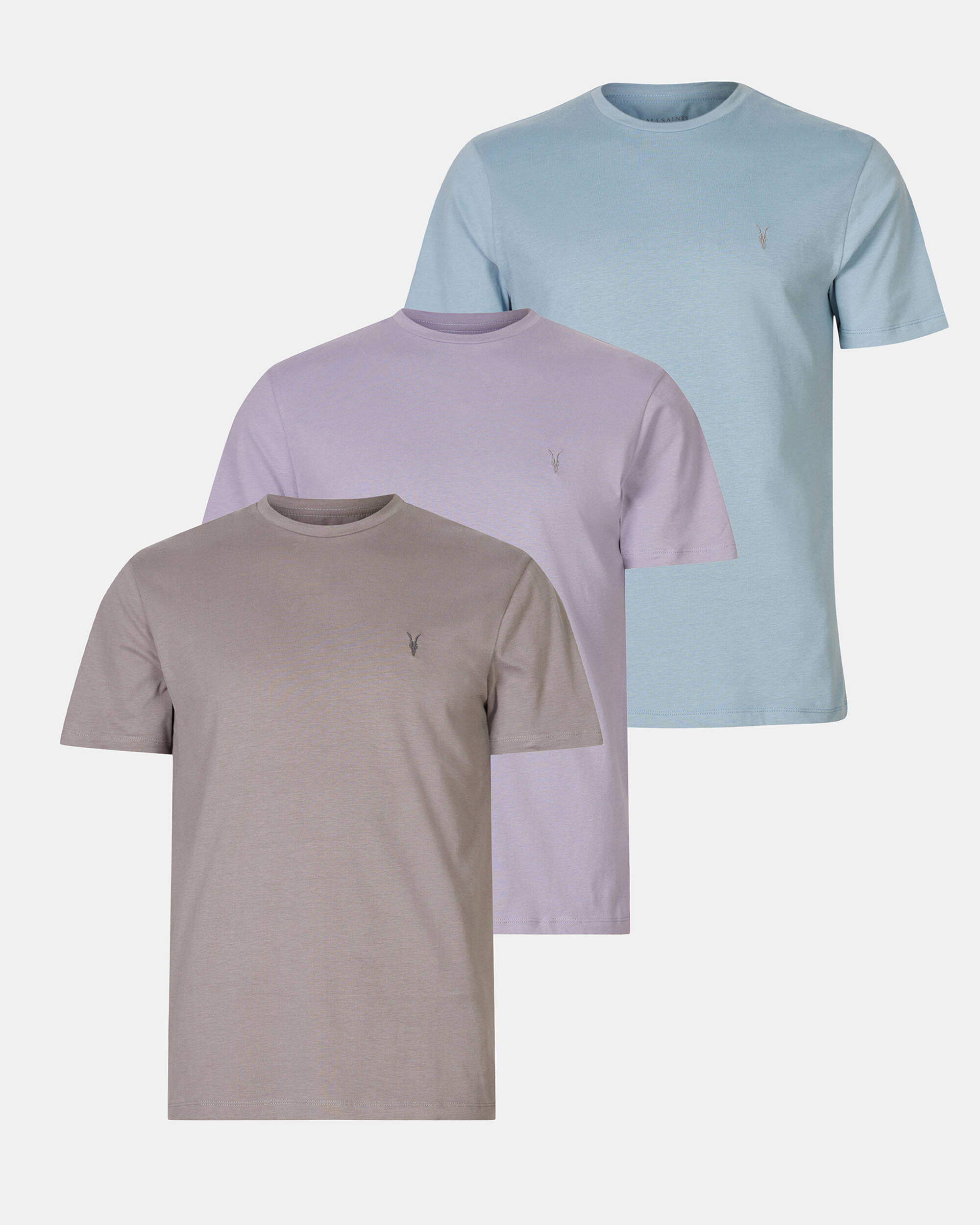 Kiks maler Taknemmelig Brace Brushed Cotton T-Shirt 3 Pack PURPLE/BLUE/GREY | ALLSAINTS US