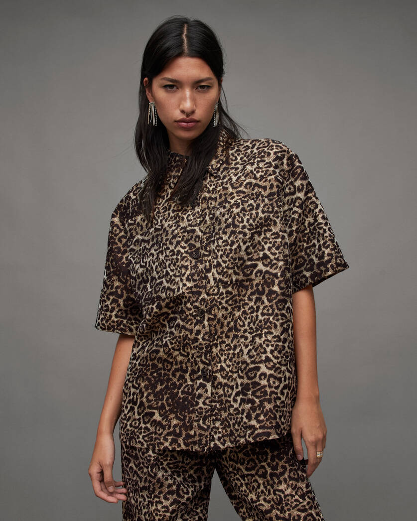Jemi Leopard Print Relaxed Fit Shirt  large image number 1