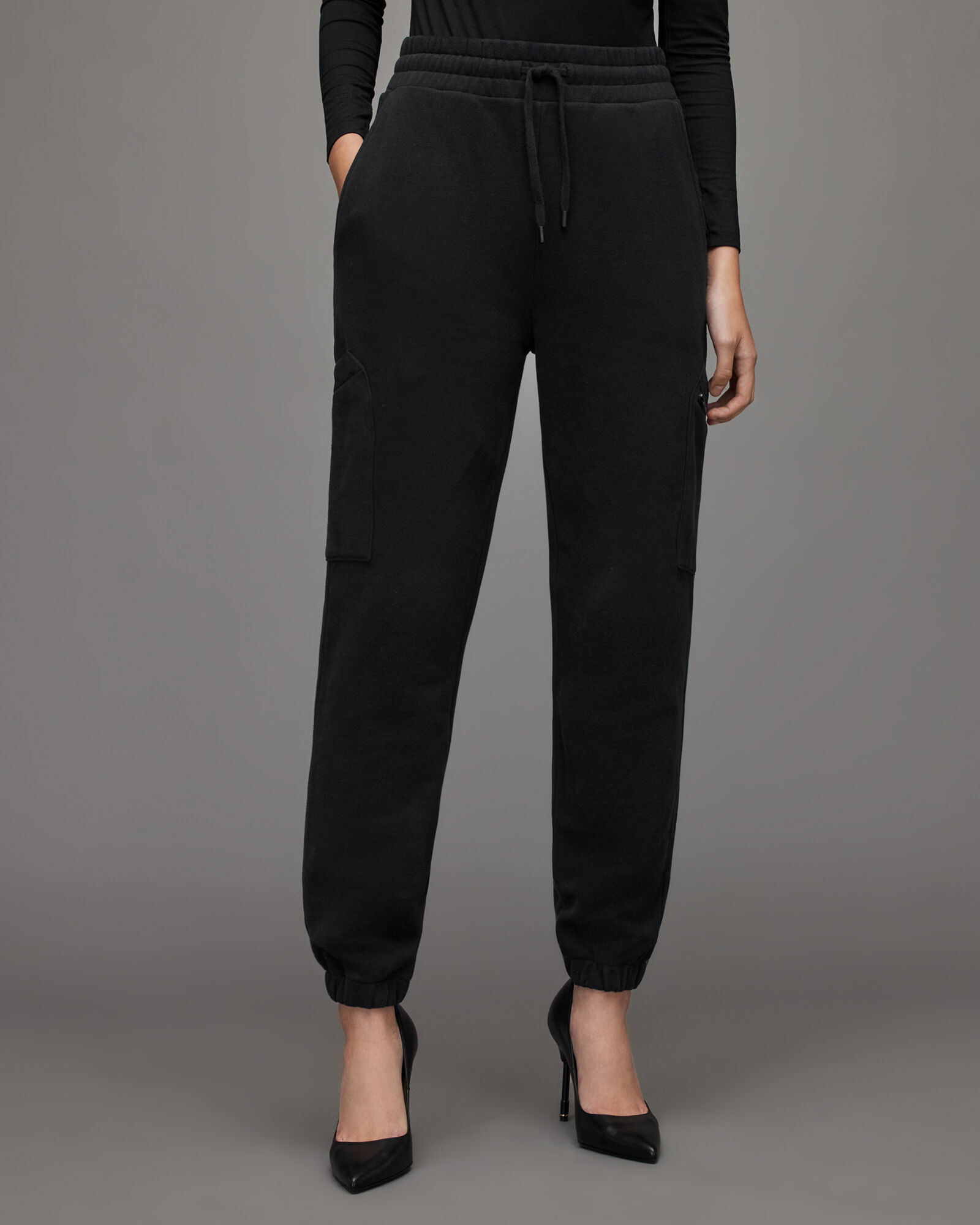 Nen Mid-Rise Cuffed Sweatpants Black | ALLSAINTS US