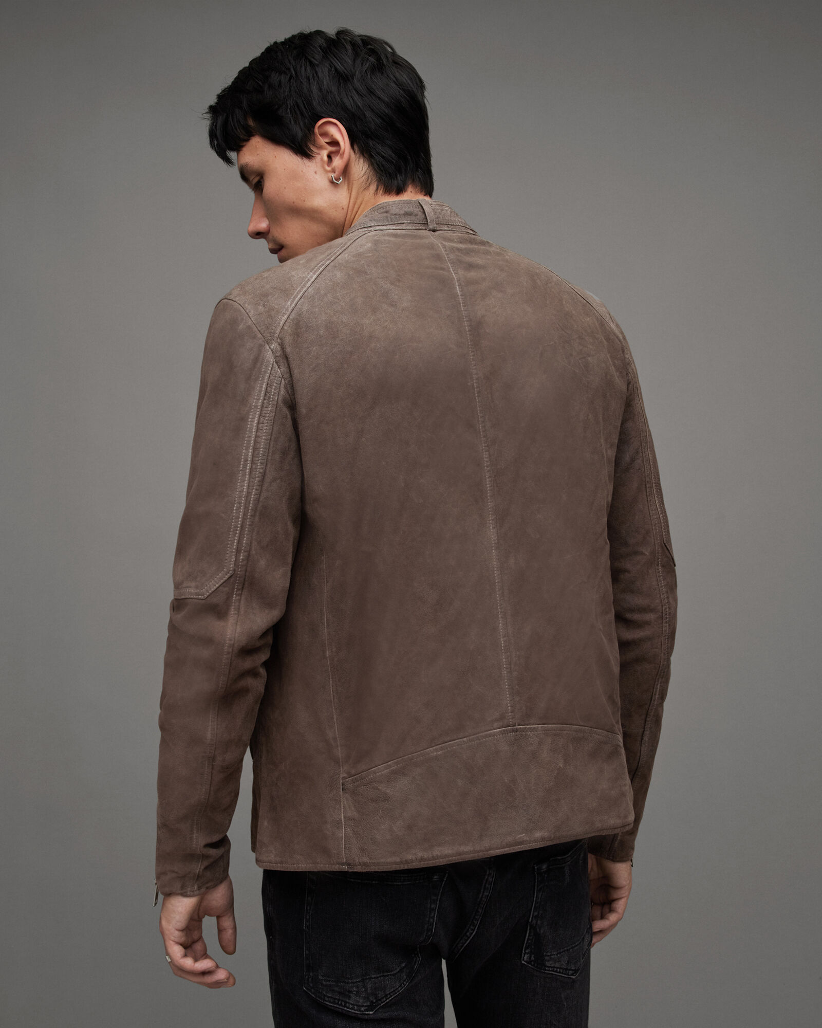 Cora Leather Snap Back Collar Jacket CHAI BROWN | ALLSAINTS US