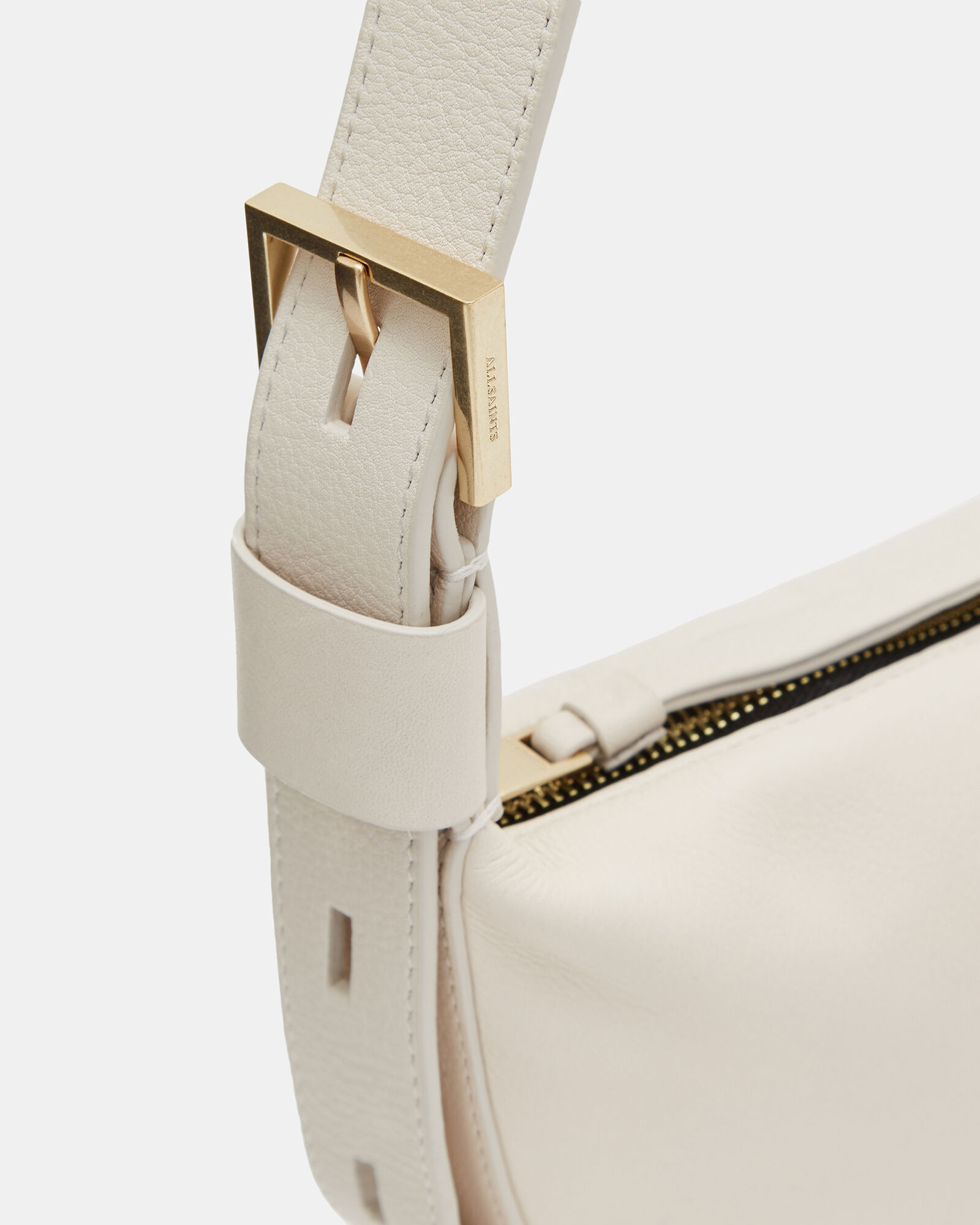 Half Moon Leather Crossbody Bag White | ALLSAINTS US