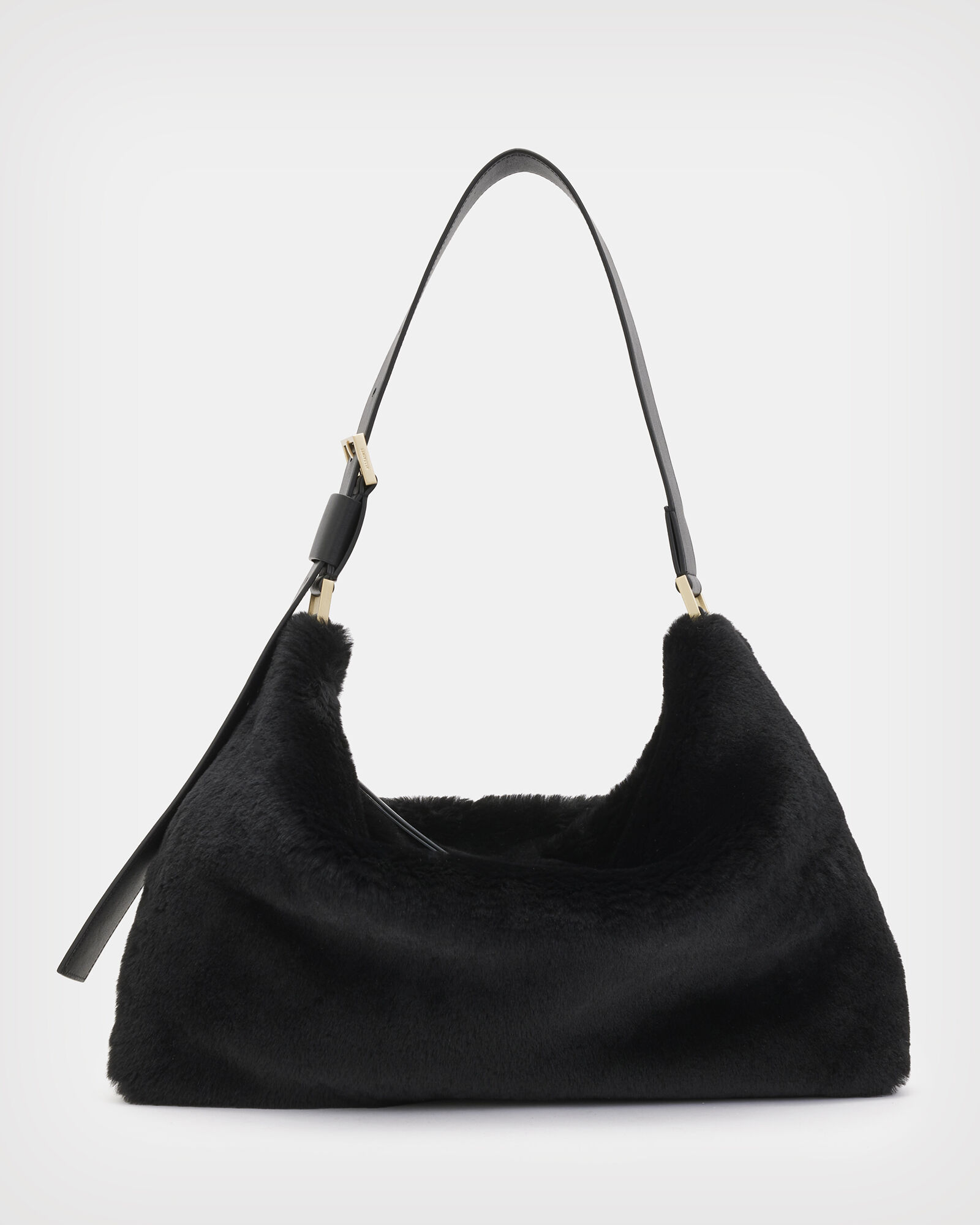 Edbury Shearling Shoulder Bag Black ALLSAINTS US