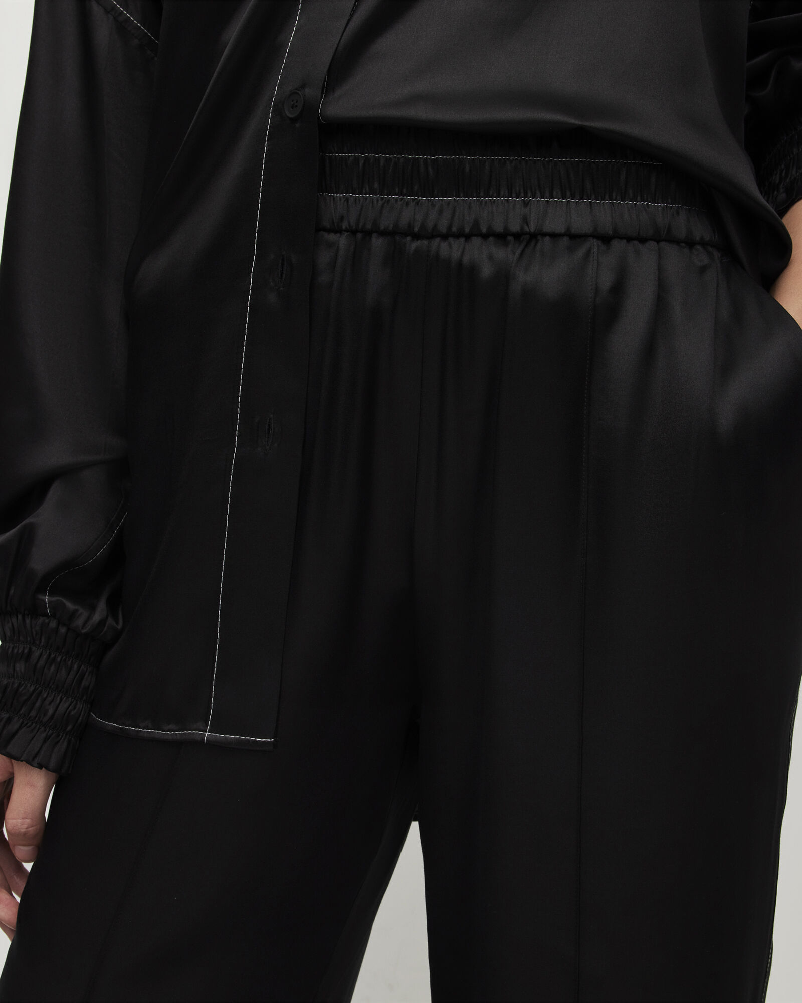 Charli Silk Blend Pants Black | ALLSAINTS US