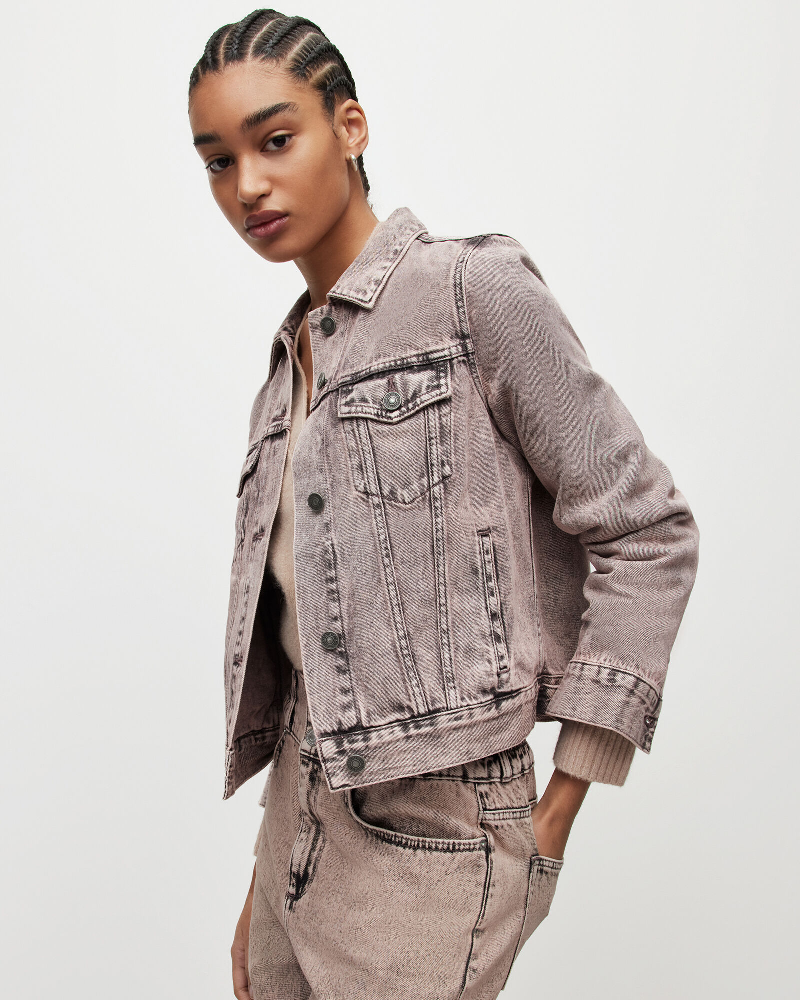 Hay Denim Jacket WASHED PINK ALLSAINTS US