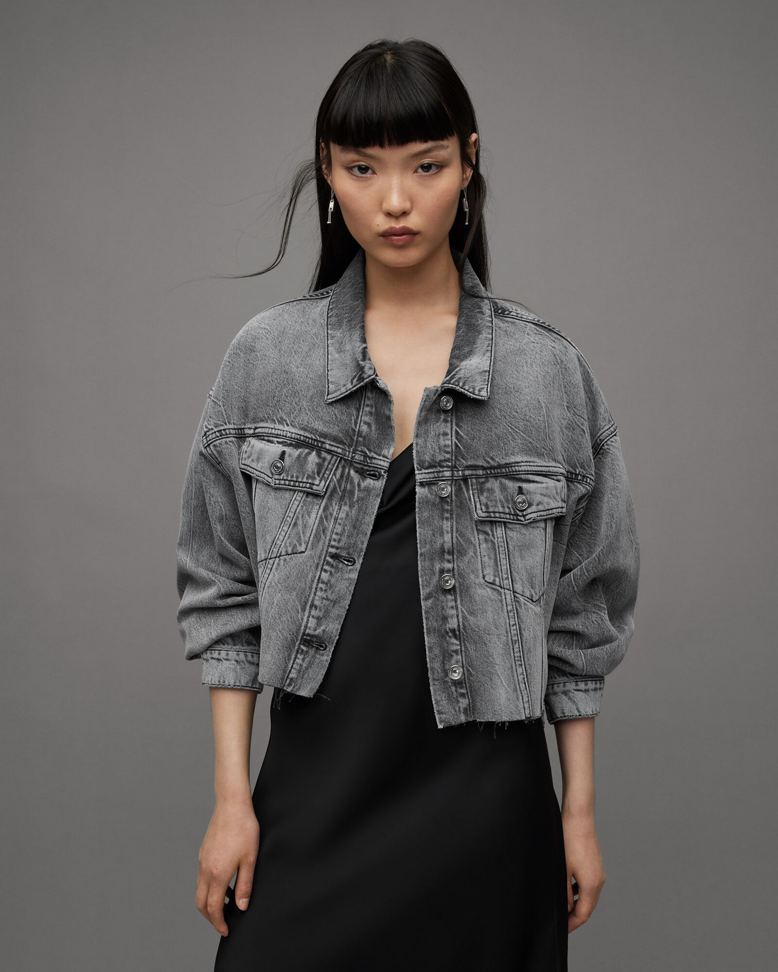 Faded black jean jacket | Twik | Women's Denim Jackets Fall/Winter 2019 |  Simons