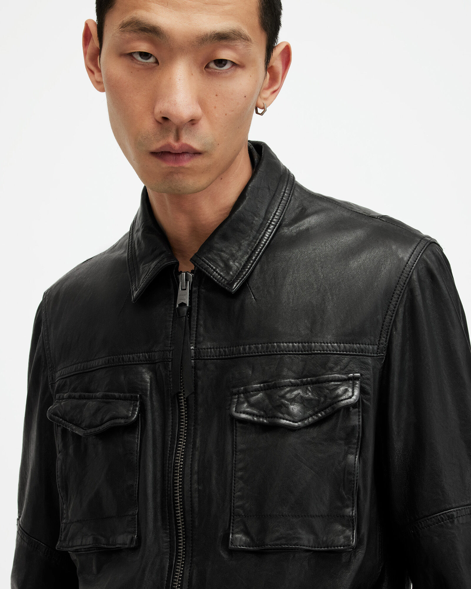 Whilby Zip Up Lightweight Leather Jacket