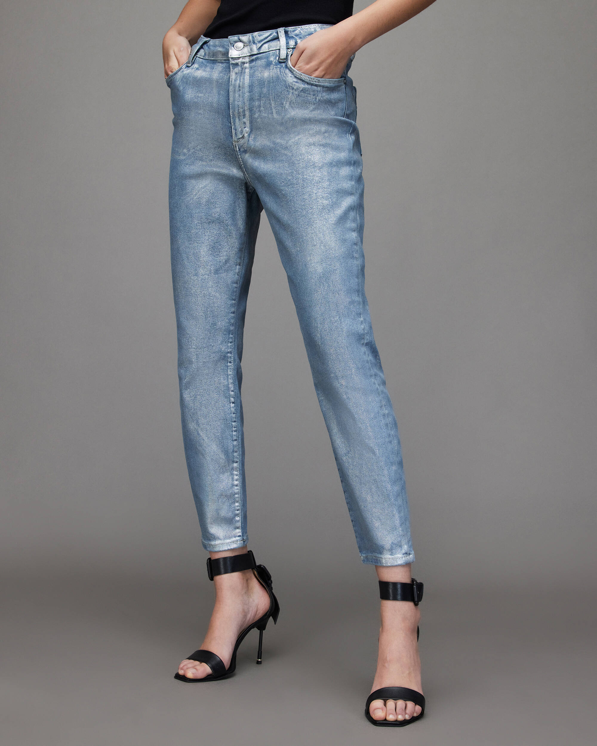 Dax High-Rise Metallic Skinny Jeans  large image number 2