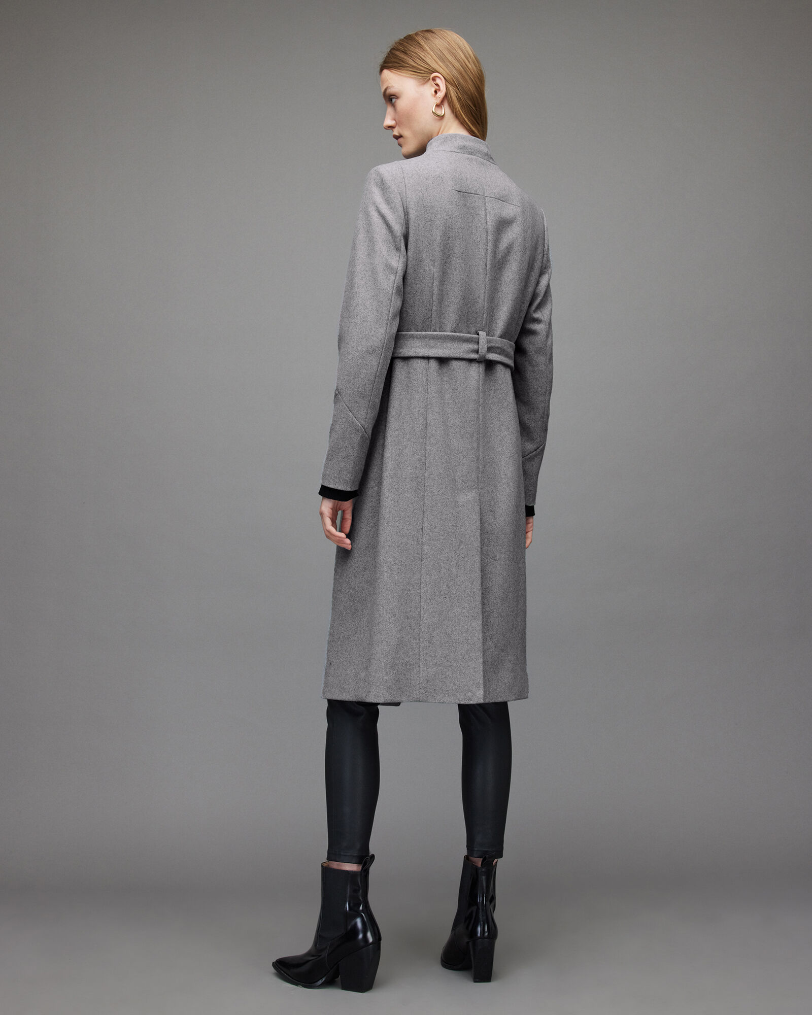 Riley WoolCashmere Blend Coat Grey ALLSAINTS US