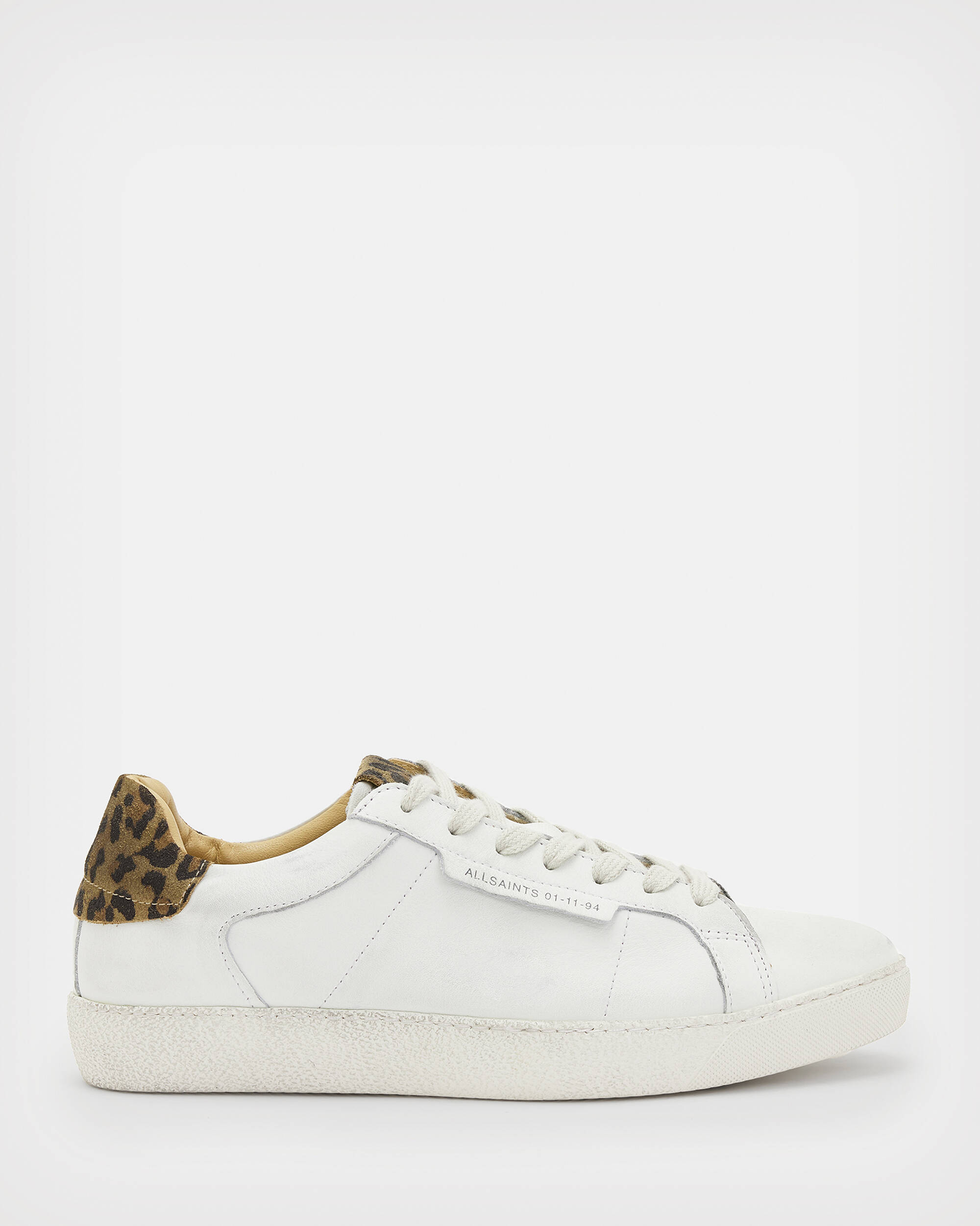 Sheer Leather Leopard Print Sneakers  large image number 1