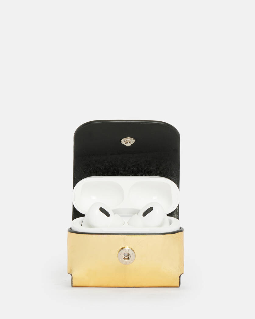 Airpods 3 Louis Vuitton Logo Leather Case - Black